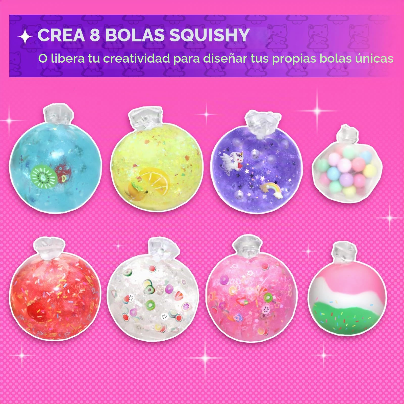 Squishy Maker Kit para Niños y Adultos – Hacer Squishies Brillo con Accesorios – Kit de Manualidades para Fabricar Squishy Blando – Juguetes Sensoriales Antiestrés – Regalo Cumpleaños 6+