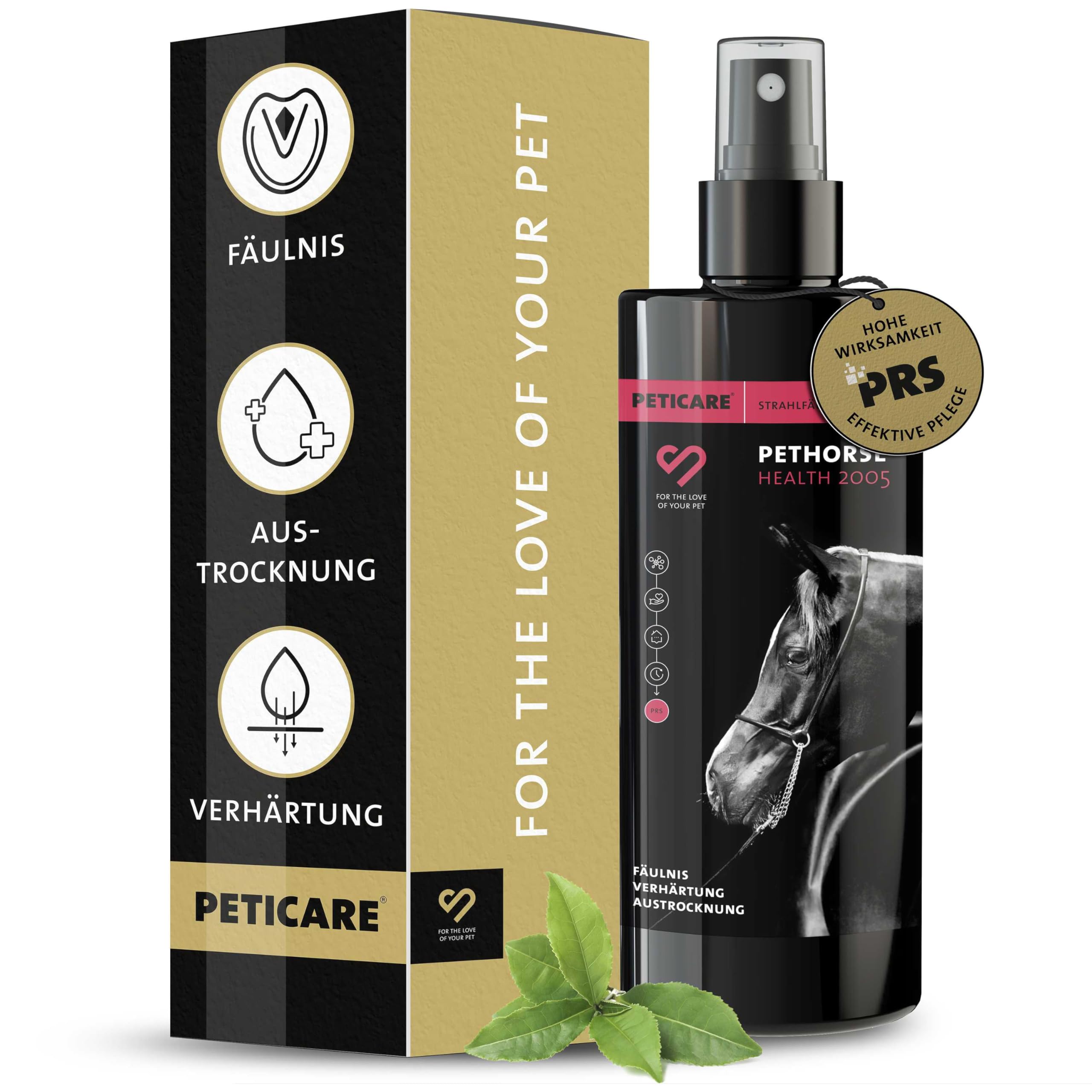 Peticare Strahlpflege Mittel für Pferde | gegen Strahlfäule | bei Fäulnis am Huf | lindert Verhärten & fördert Regenerationsprozess, einzigartiges PRS® System für Lange Wirkung – petHorse Health 2005