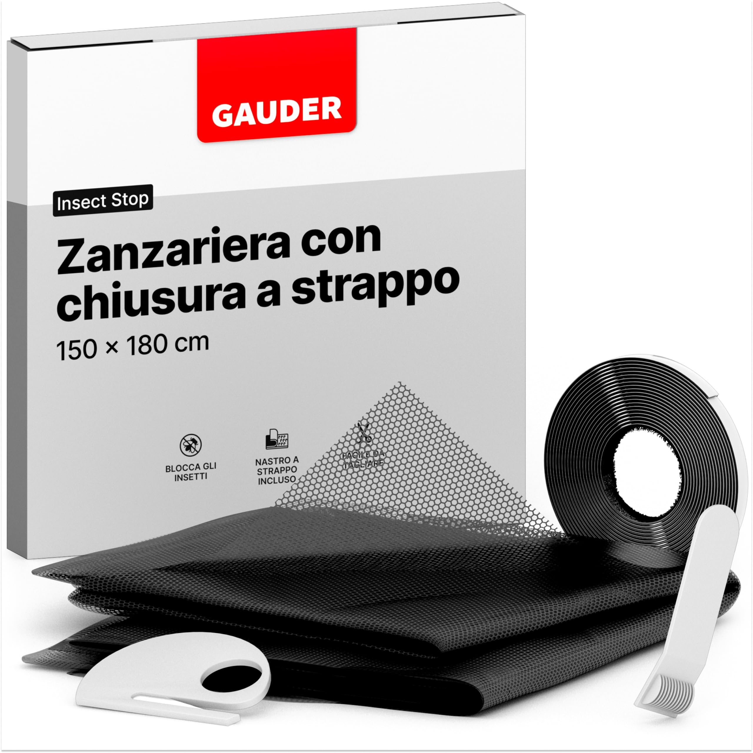 Zanzariera Per Finestra GAUDER 150x180 Cm - Autoadesiva, Nero, Protezione Insetti Senza Fori - Foto 8