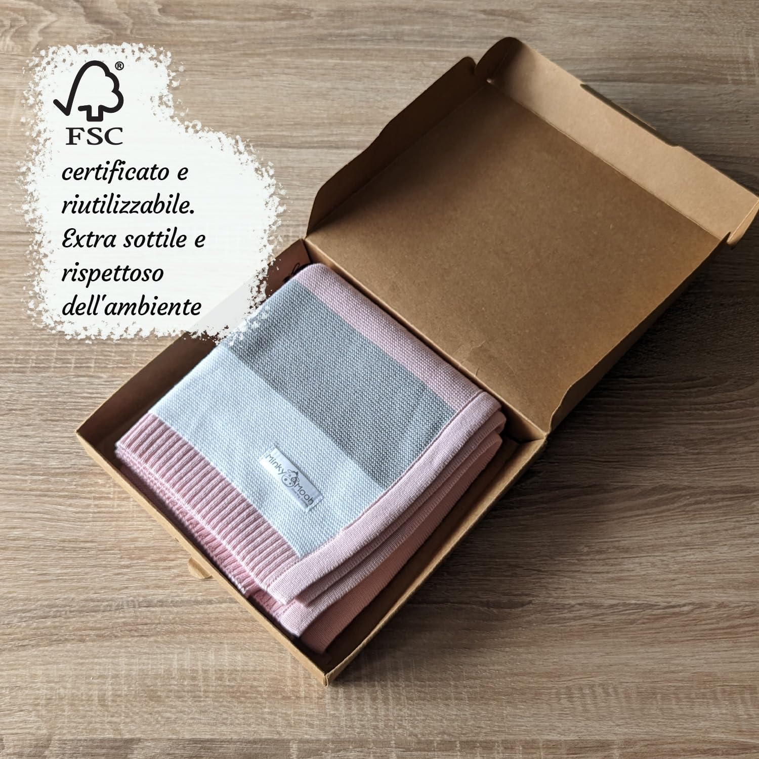 Coperta per bambini in cotone biologico, Oeko-Tex 100, coperta per gattonare e prigionia, regalo per nascita e primo equipaggiamento, 94 x 72 cm, rosa