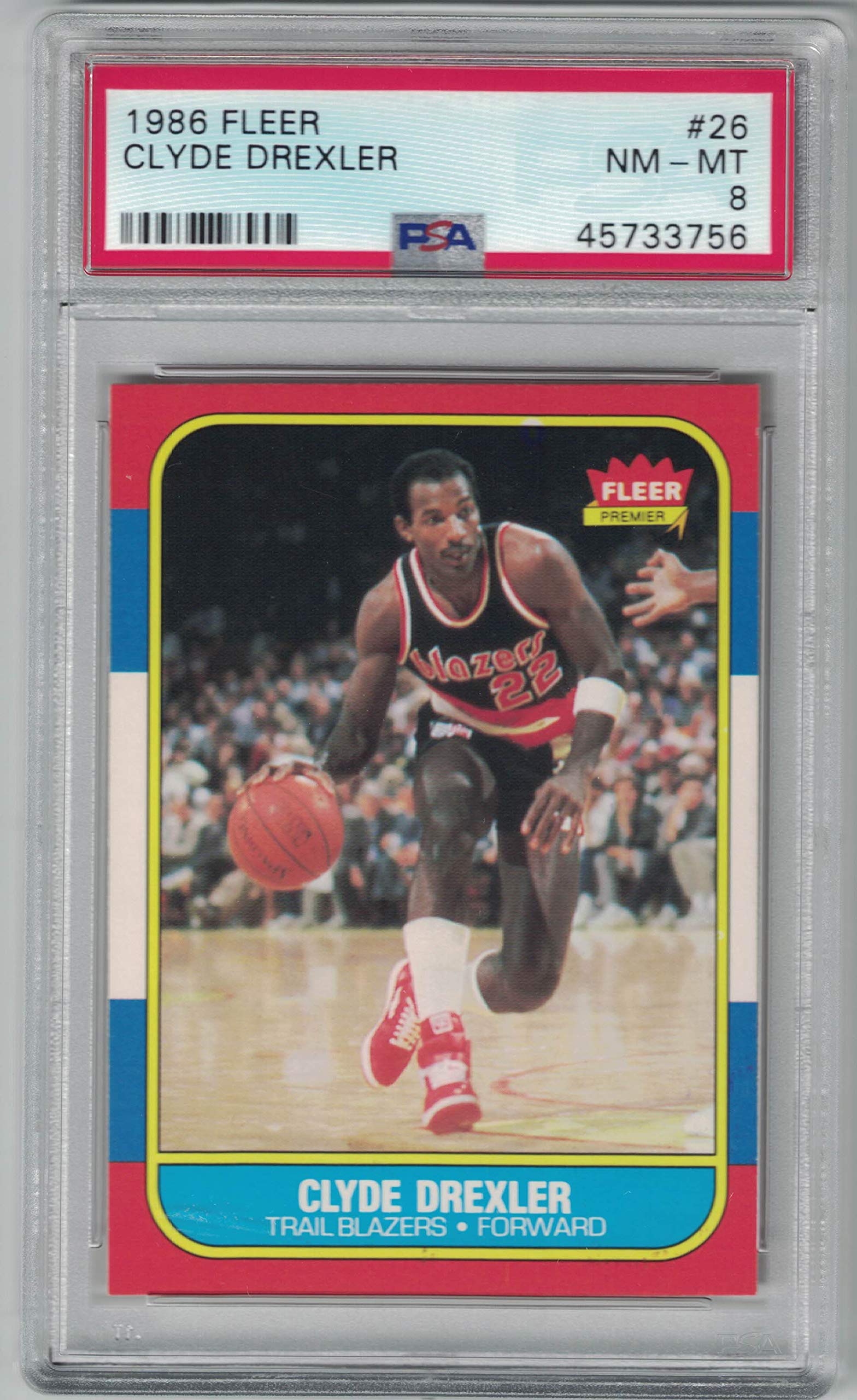 Amazon.com: PSA NM-MT 8 1986 Fleer Clyde Drexler Rookie Card : Collectibles  & Fine Art