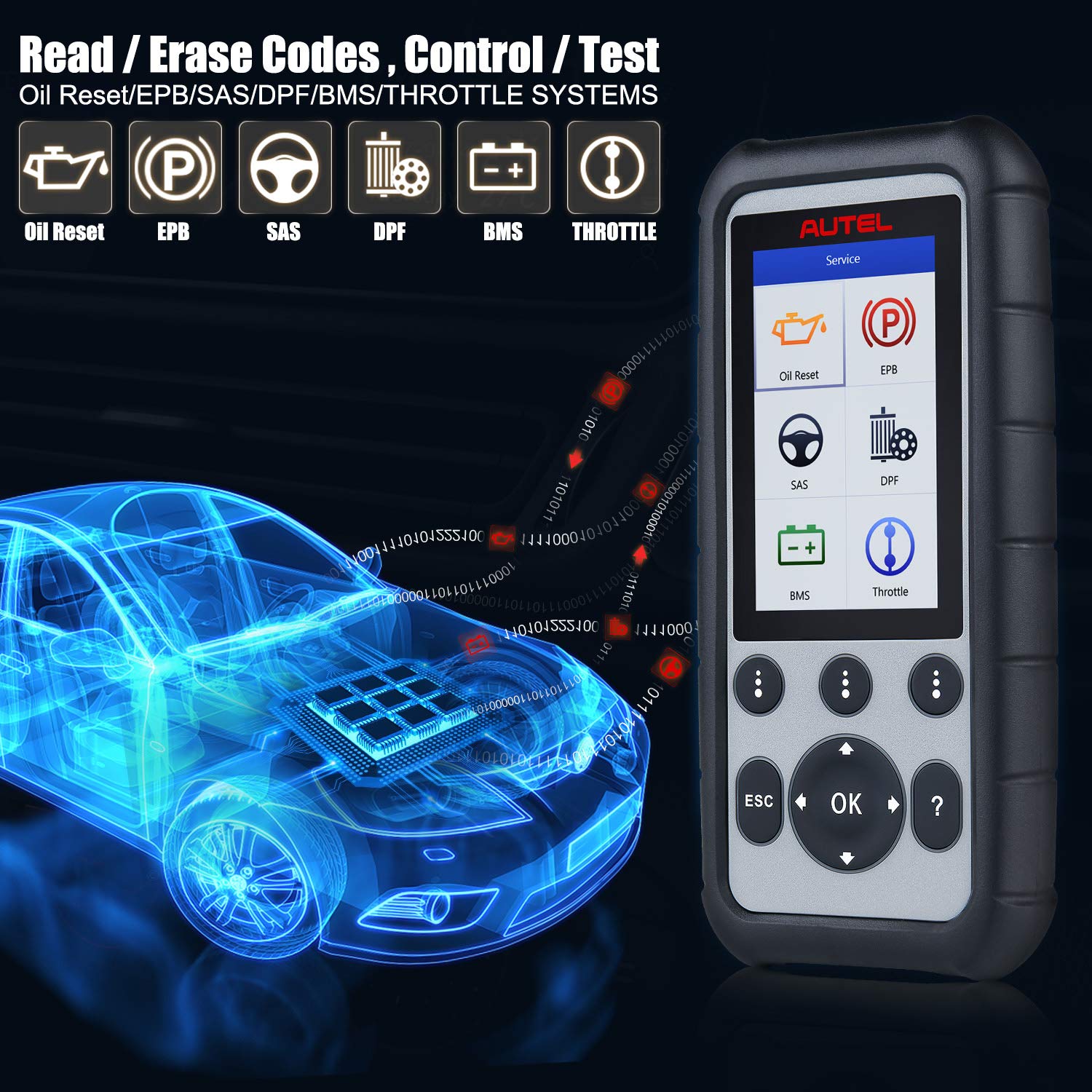 Autel MaxiDiag MD806 OBD2 Scanner, 2022 Newest Auto Scan Tool with ABS