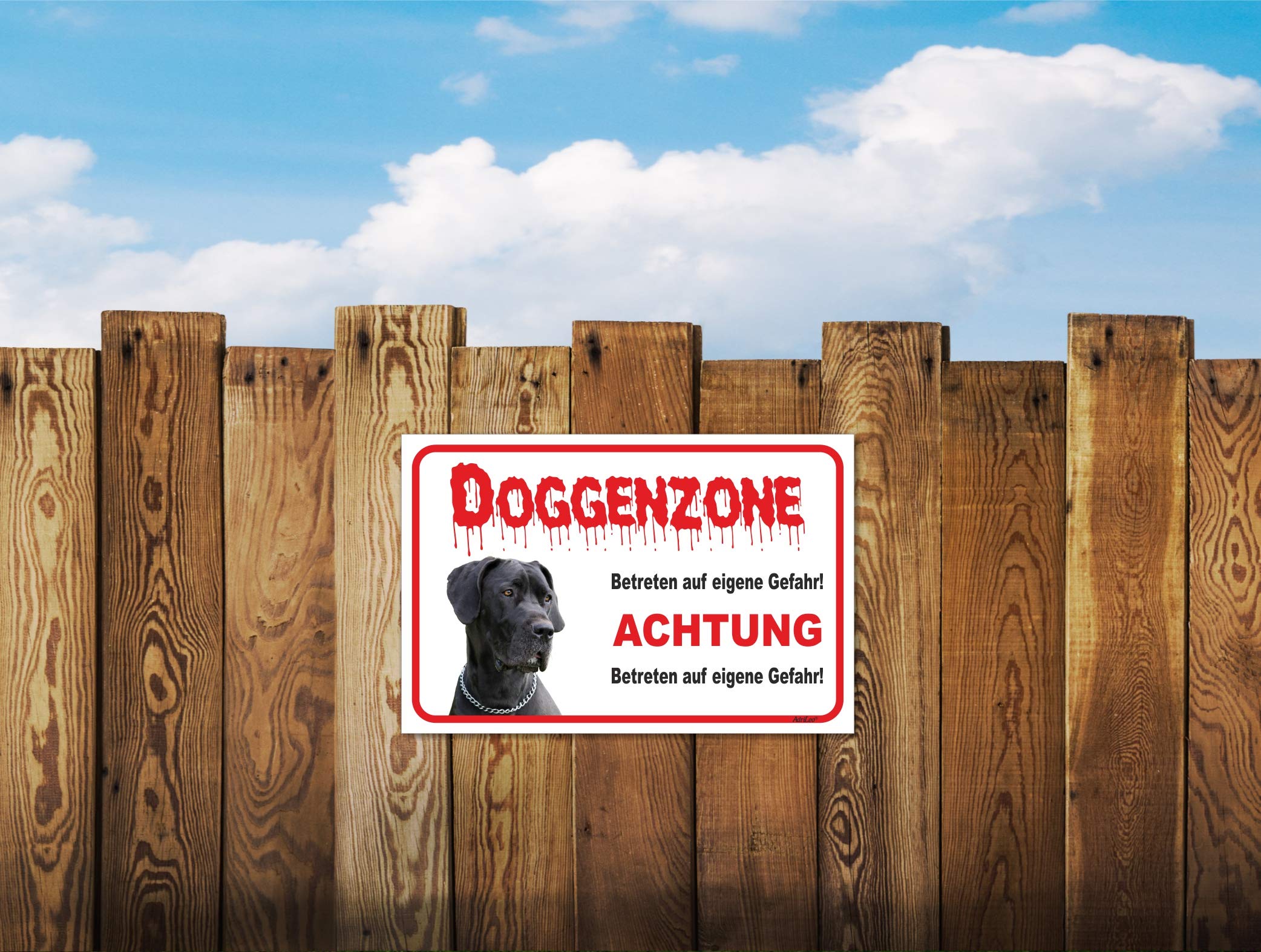 AdriLeo Warnschild „Vorsicht Rhodesian Ridgeback“ – 40x60 Cm, Alu-Verbund, UV-beständig, Wetterfest