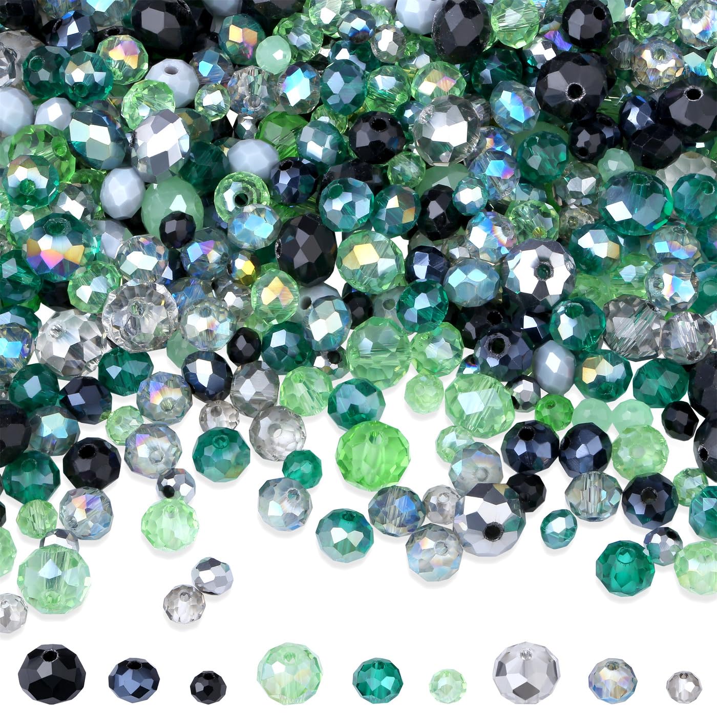 GUJOXILA 1100pcs Green Glass Beads for Jewellery Bracelet Making โ image 1