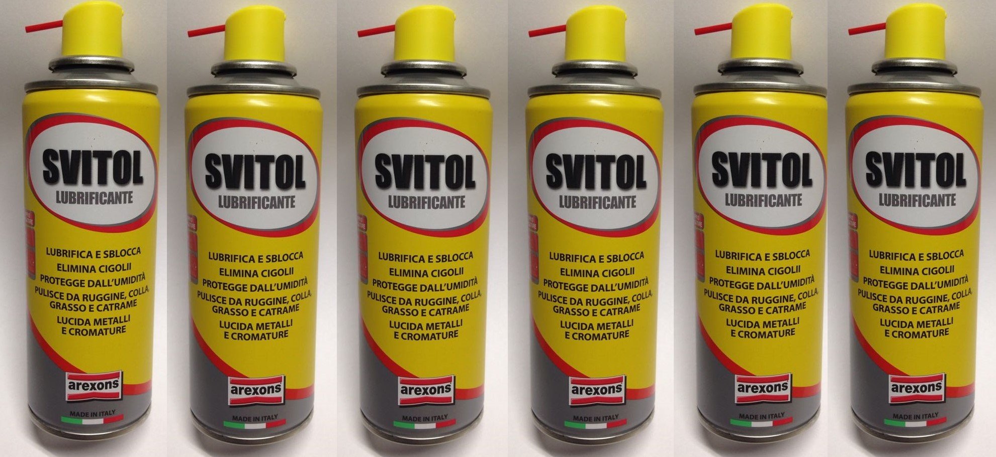 SVITOL LUBRIFICANTE ANTI-RUGGINE UMIDITA LUCIDA METALLI CROMATURE N. 6 PEZZI