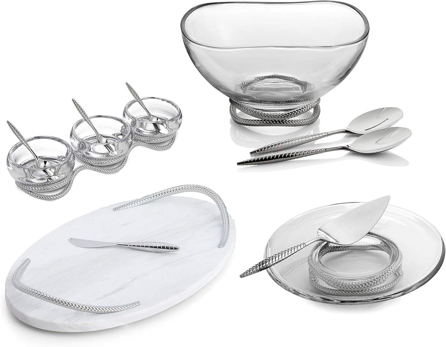 Bеѕt Cуbеr Dеаlѕ 🔥 Nambe - Braid Collection - Triple Condiment Set with Spoons - Measures at 4 x 13 x 3 - Made with Glass, Stainless Steel, and Chrome Plate - Designed by Sean O'Hara Hоttеѕt Sаlеѕ Nambe - Braid Collection - Triple Condiment Set with Spoons - Measures at 4 x 13 x 3 - Made with Glass, Stainless Steel, and Chrome Plate - Designed by Sean O'Hara