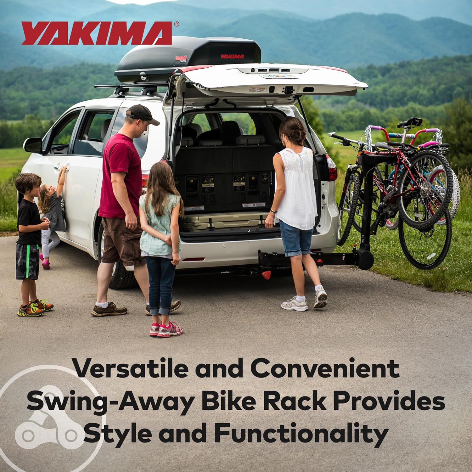 Yakima 4-Bike Hitch Mount Carrier, Swing-Away Bike Rack for Car, Truck, & SUV, FullSwing 4 - Heavy-Duty Bicycle Storage Equipment and Accessories for Vehicles