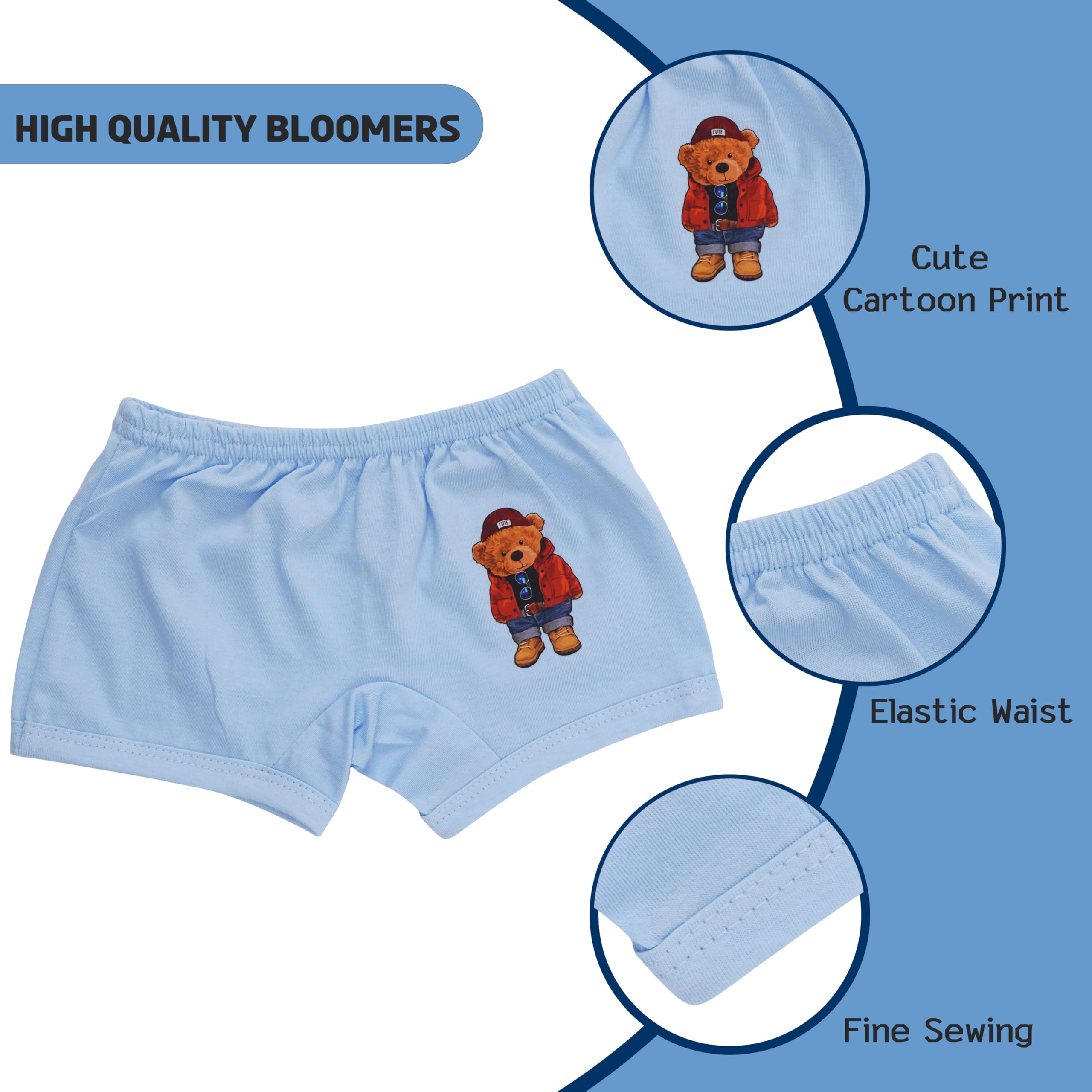 CUTE LANDINGS Unisex Baby Cotton Soft Breathable Regular Fit Panties| Underwear| Innerwear| Bloomer| Bottoms Combo (18-24 Months) Multicolour