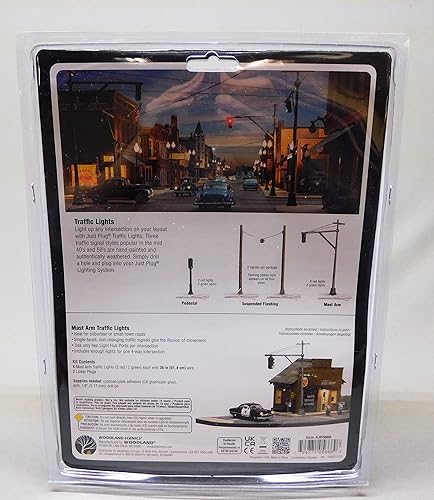 Miniatura 5 de Woodland SCENICS MAST ARM Semáforo de tráfico paquete de 4 calibres O