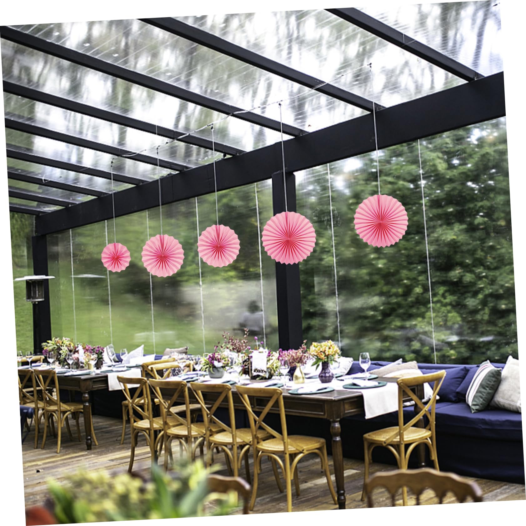 TOPBATHY 18stücke Papierfaltfächer Für Hochzeitsdekoration Und Partys Bunte Papierfächer Für Blumenarrangements Und Fensterdeko Leicht Und Einfach Aufzuhängen Für Feiern Und Anlässe