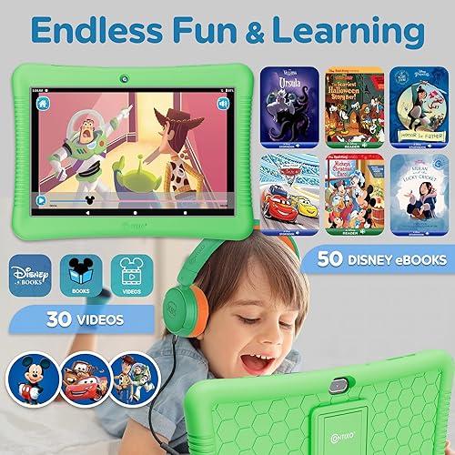 Miniatura 2 de Contixo Tablet para niños de 10" con paquete Android - 32GB, más de 80 libros de historias de Disney (valor de $350), controles parentales, estuche