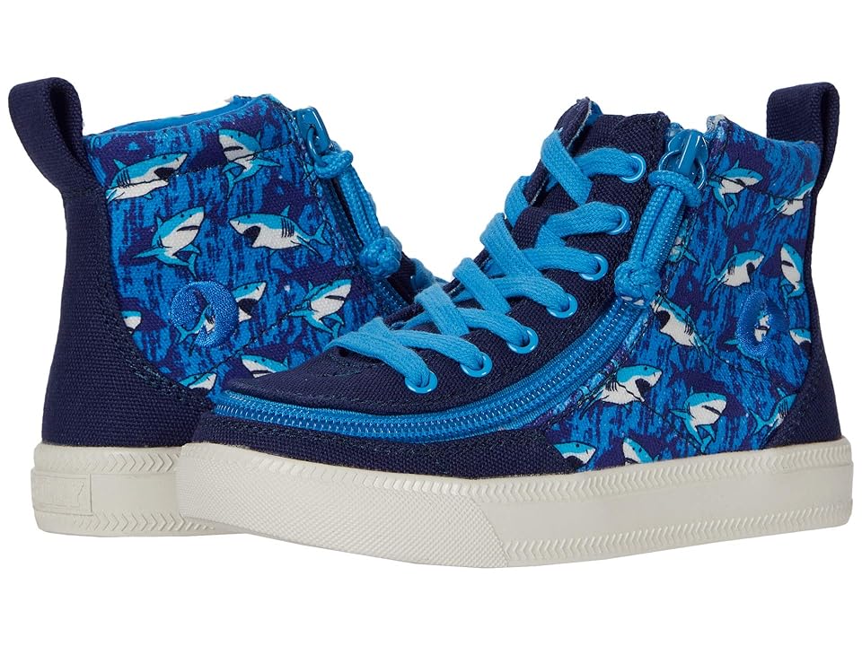 BILLY Footwear Kids Kids Classic Lace High (Little Kid/Big Kid) (Blue Sharks) Kids Shoes INTERNATIONAL SHIPPING
