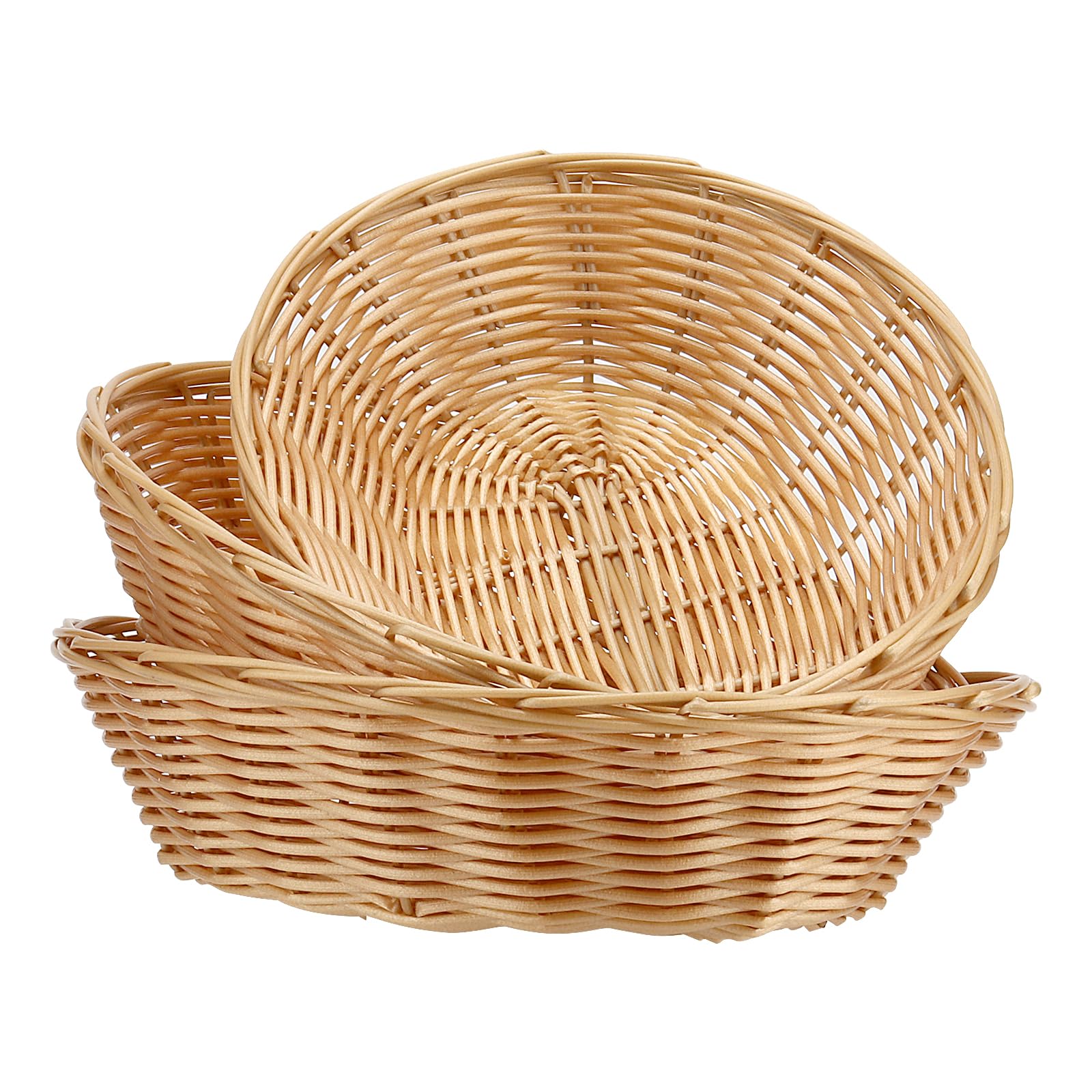 Lot de 20 paniers à pain ovales de 23 cm, paniers à pain tissés, paniers de rangement pour aliments jaunes, paniers à pain pour servir des légumes, des fruits