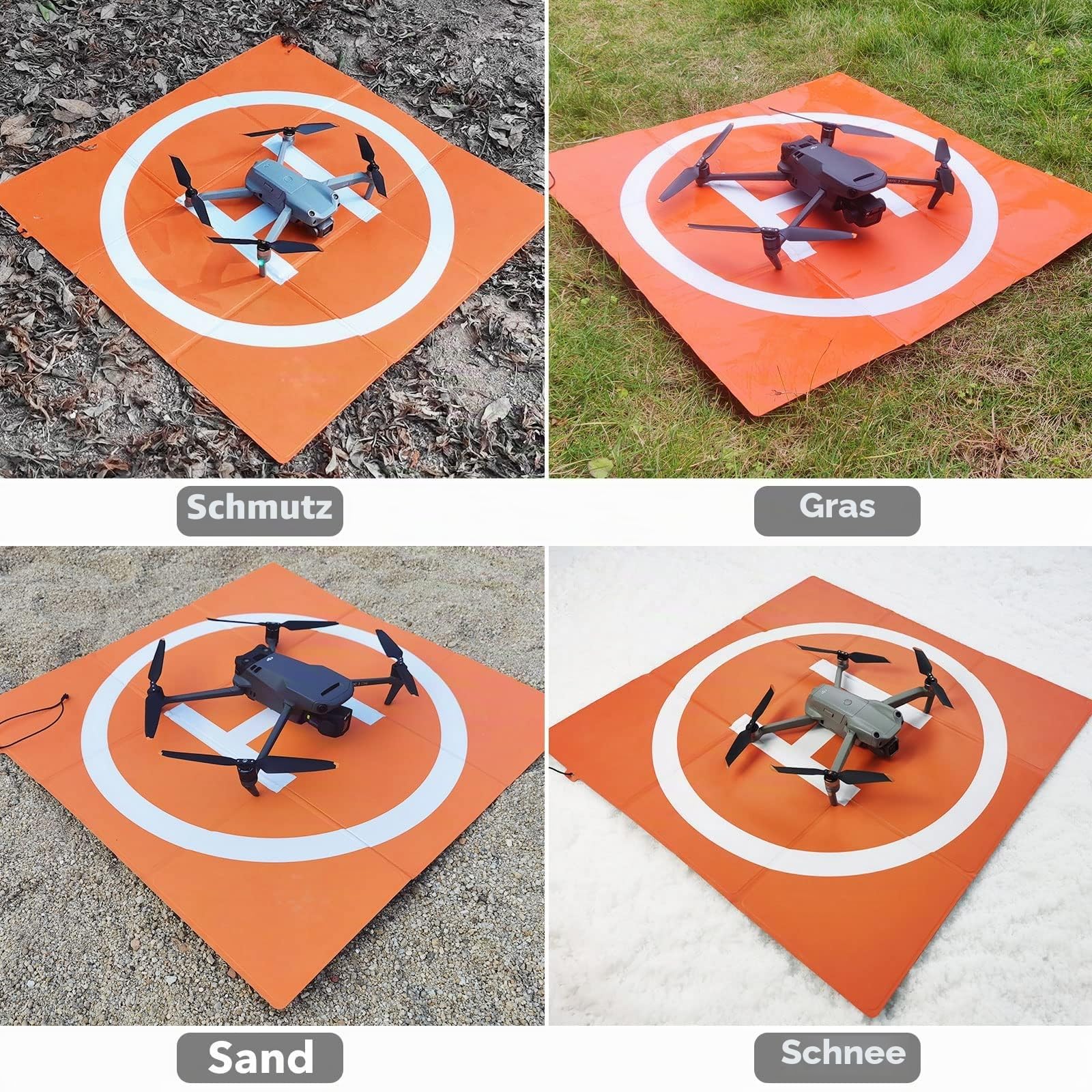SYMIK LP690 Drohnen Landeplatz, 27"/69cm Gewichtet Doppelseitig Wasserdicht Faltbarer Hubschrauberlandeplatz für DJI Mavic 3 Pro/Cine/Mavic 3 Classic, Air 3/Air 2s/Air 2, Mini 3 Pro(3 x 3-Fach)