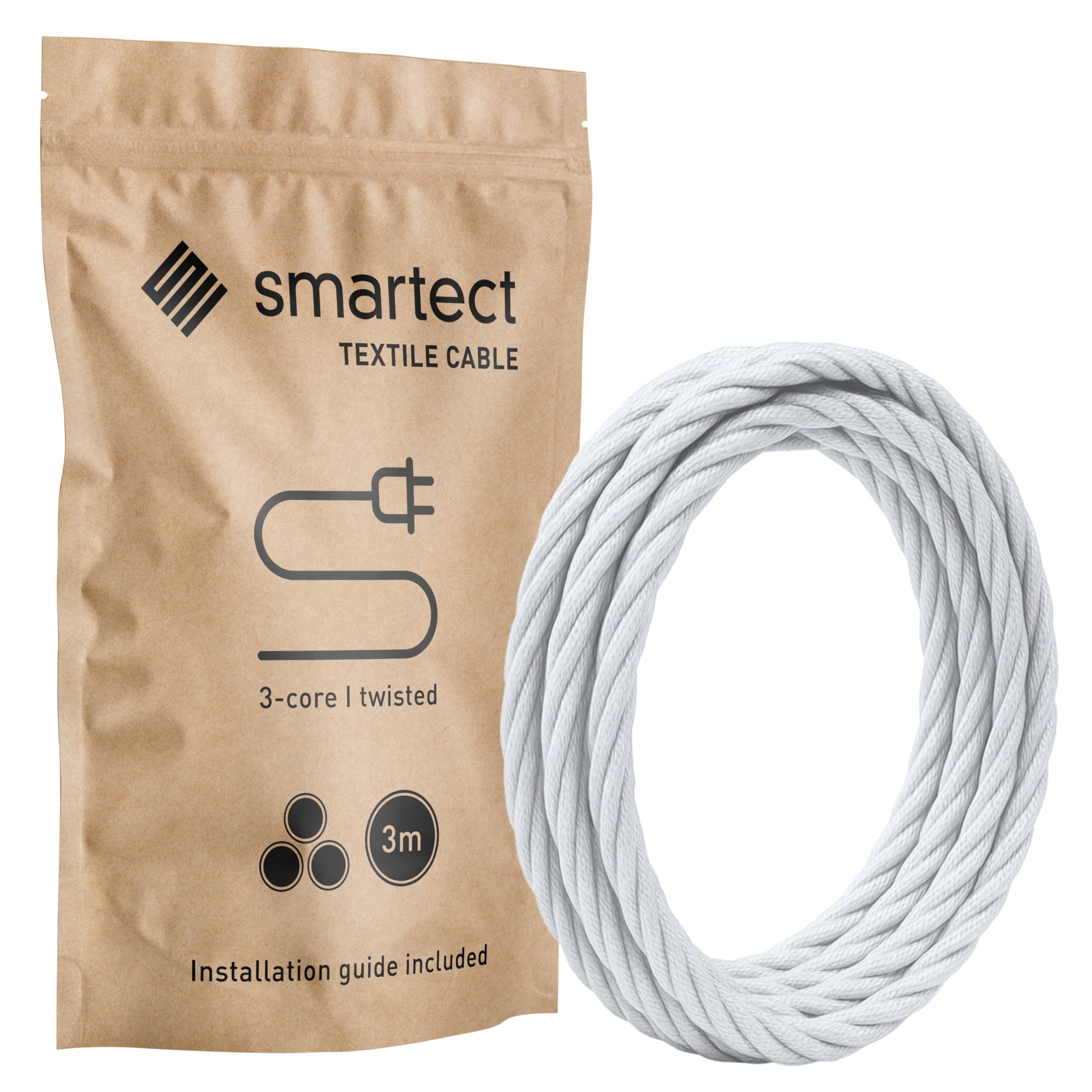 smartect Textielkabel voor Lampen in Rood, 10 Meter Stroomkabel van Textiel, 2-Aderige (2 x 0,75mm²) Met Stof beklede Lampenkabel voor Doe-Het- Zelfprojecten