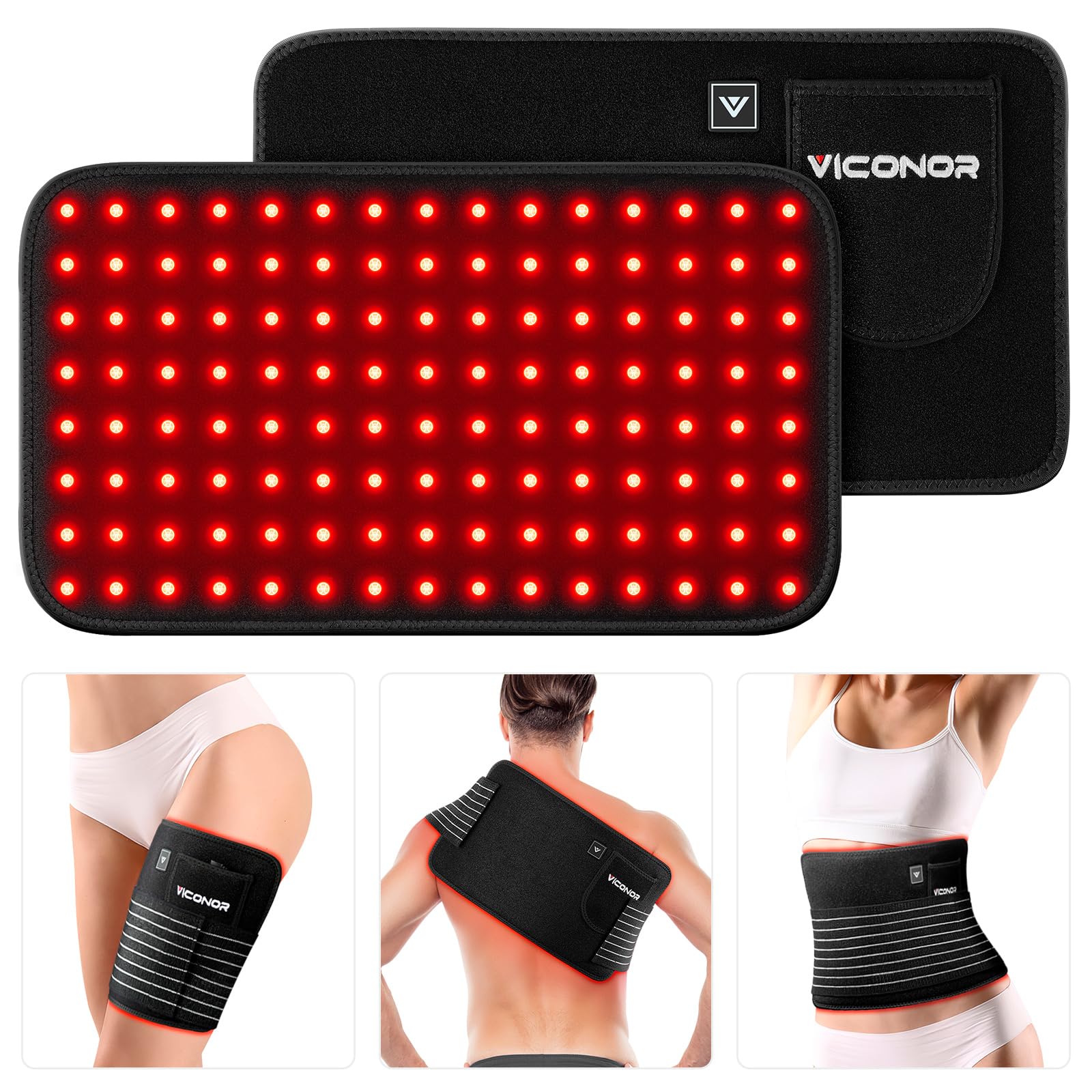 Red Light Therapy Belt for Body Comfort - APP-Controlled Wearable Dual Power Modes, Ideal for Women (Black4)