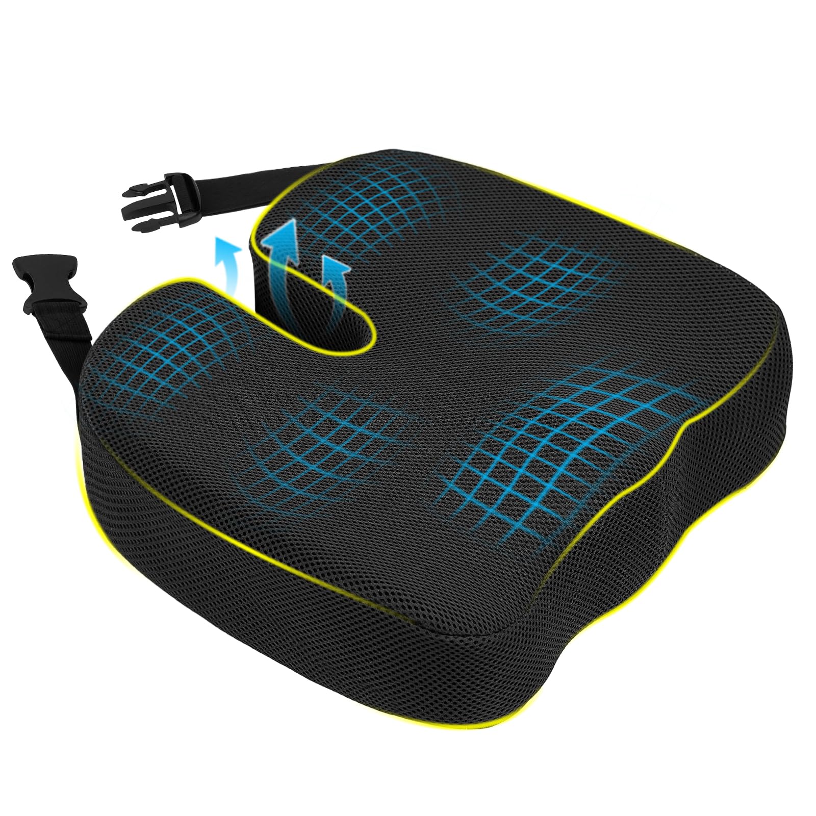 Coussin de siège de voiture en mousse à mémoire de forme Yotako pour rehausser l'assise