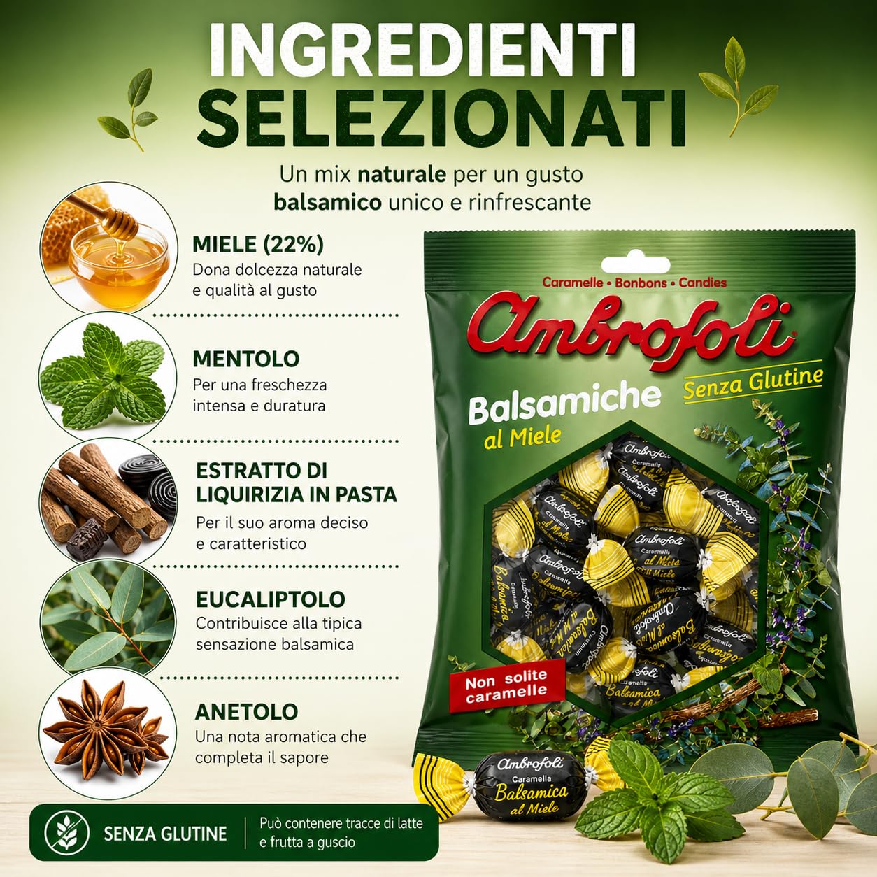 Ambrosoli Süßigkeiten, Honig, 135 g