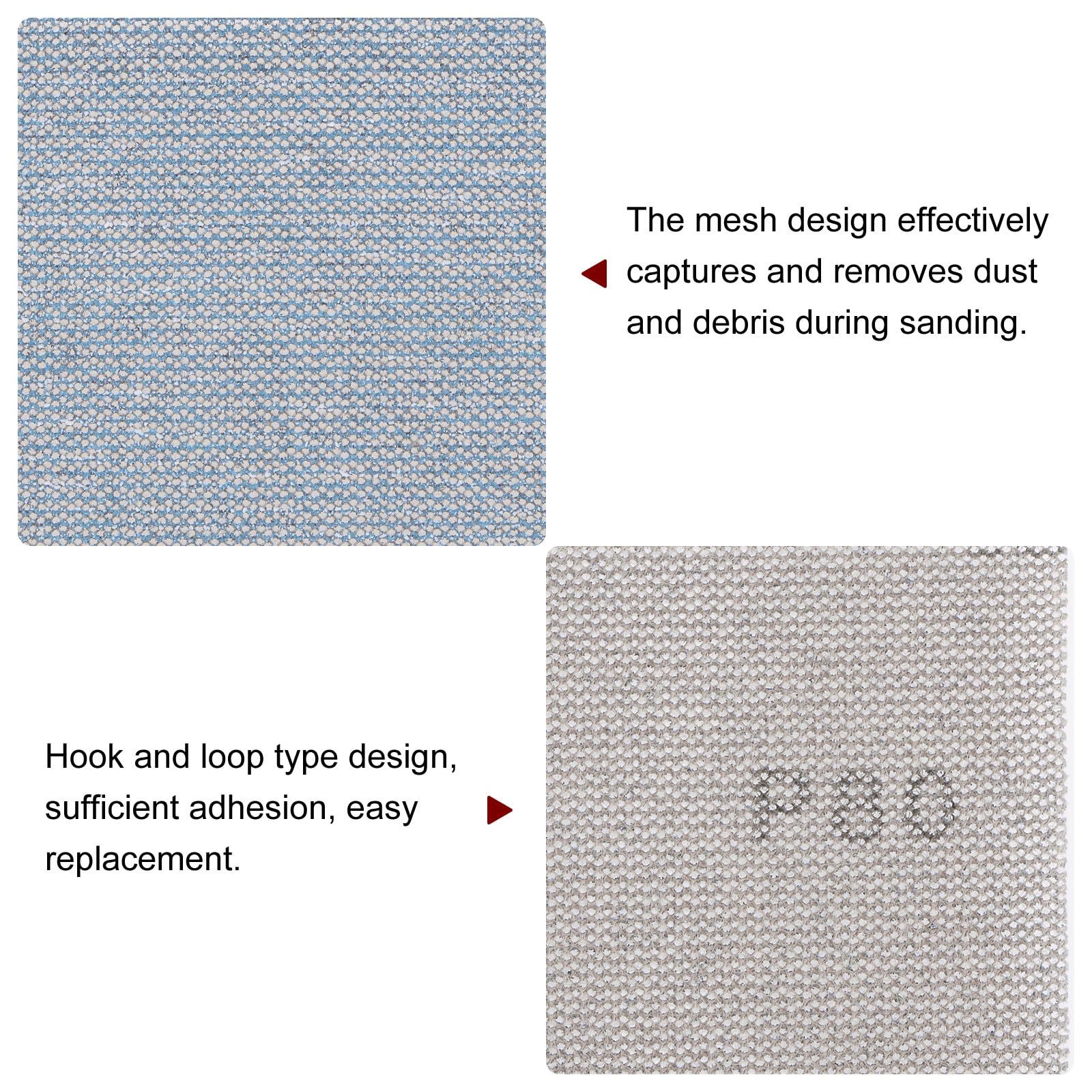 sourcing map Lot de 15 feuilles abrasives en maille grain 80, 7,1 x 12,7 cm, papier abrasif en céramique humide et sec, sans poussière, pour le travail du bois, le polissage et le meulage du métal