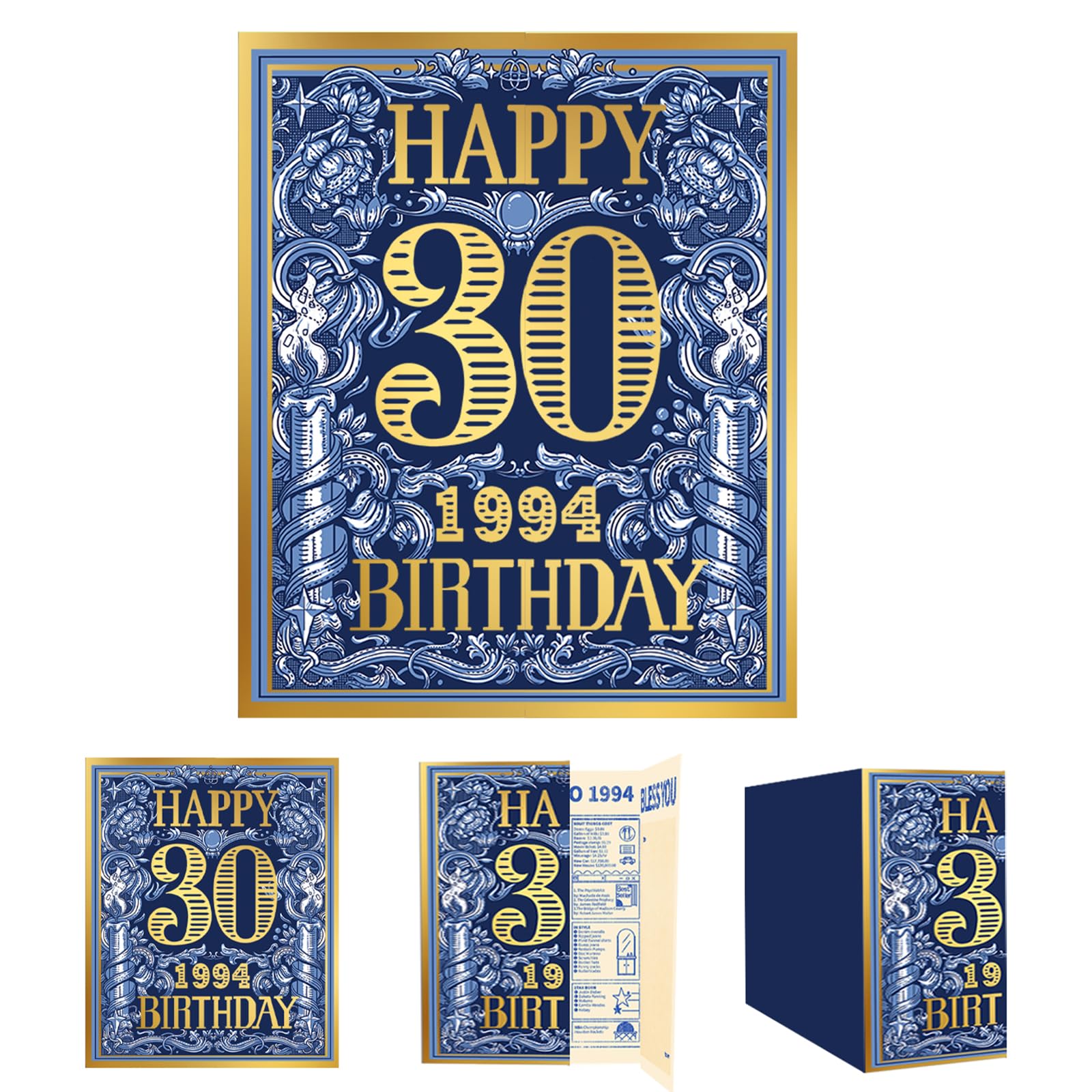 Gcardist 2024 30th Birthday Greeting Card, 30 Year Old Birthday Gift Card,Memory Back In 1994（Envelope）