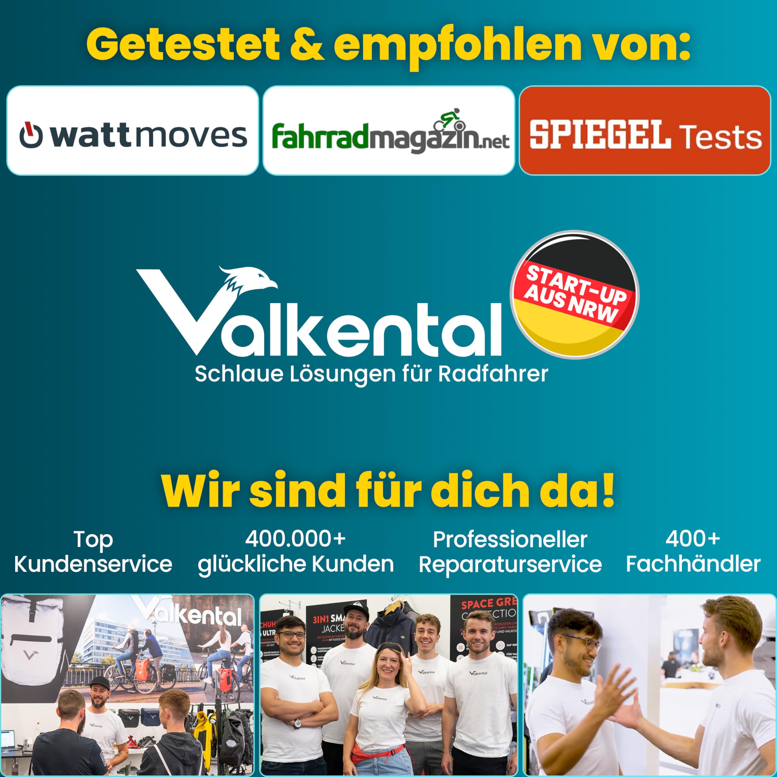 Valkental® 3in1 Fahrradtasche [Bis 25L] - Das Original - Geeignet als Gepäckträgertasche, Rucksack und Umhängetasche - 100% Wasserdicht & Reflektierend - Sichere Befestigung [Abschließbar] Laptopfach