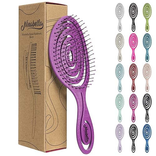 Miniatura 19 de Ninabella Cepillo desenredante para cabello para mujeres y hombres, no tira, cepillos alisadores para cabello lacio y rizado, cepillo desenredante