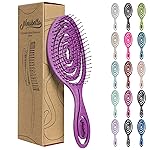 Ninabella Detangling Hair Brush for Women & Men - Does not Pull - Straightening Brushes for Straight, Curly & Wet Hair - Vented Unique Spiral Hairbrush - Berry