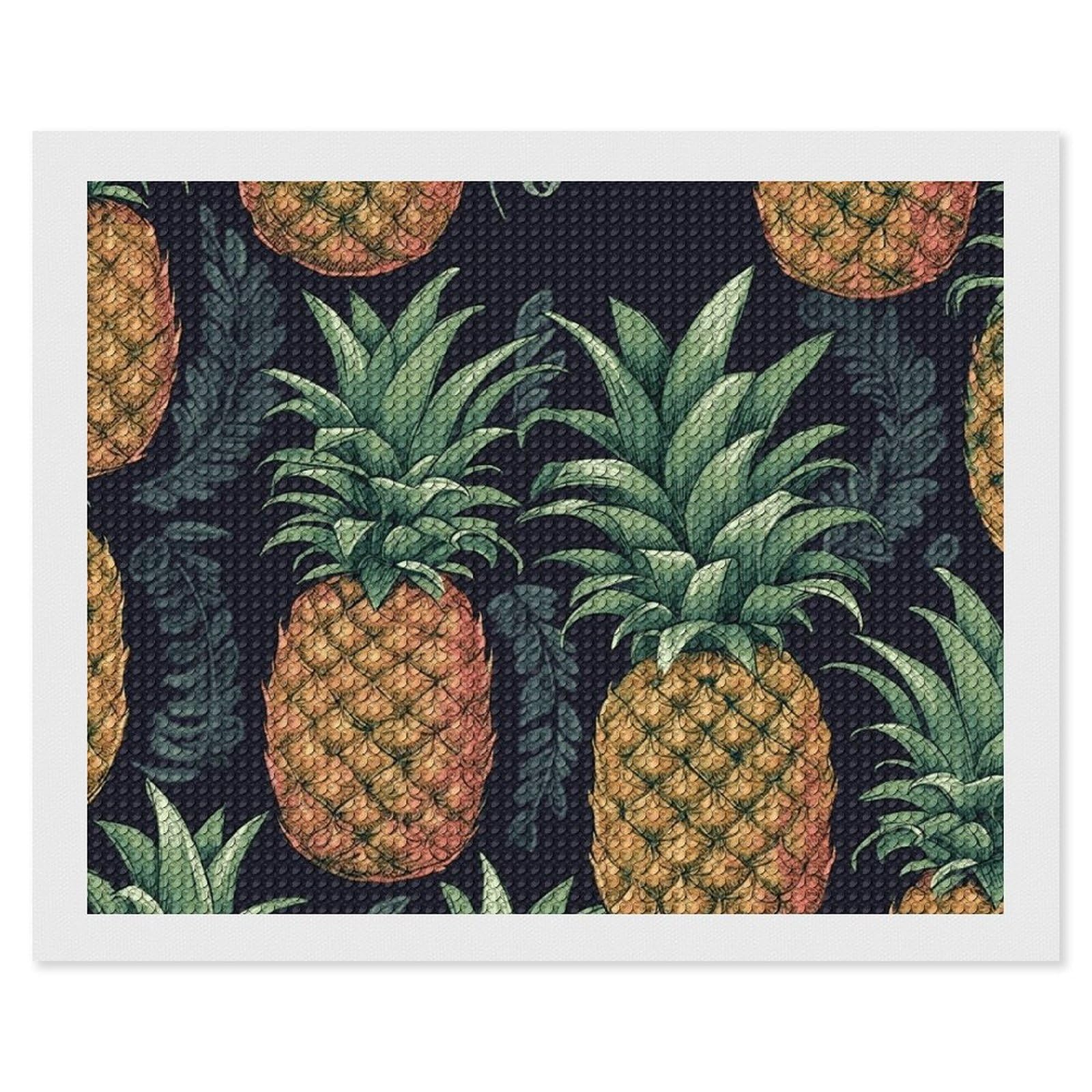 NONHAI Diamond Painting Kits for Adults - DIY Diamond Art Kits for Beginners - Full 5D Paint Drill Diamond Dots Paintings- Pineapple Diamonds Pictures Gem Art and Craft Wall Decor 16"x20"
