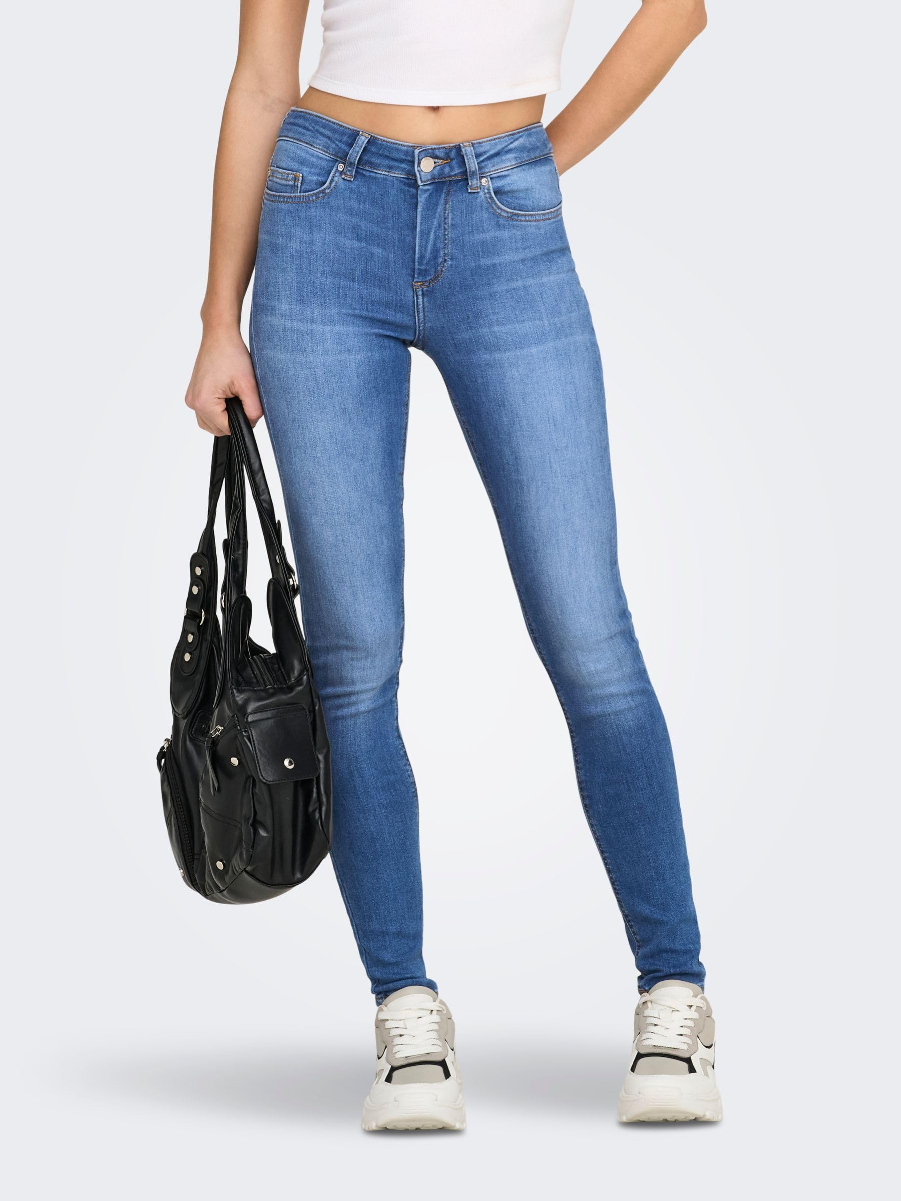 ONLY Women's Onlblush Life Mid Sk DNM Rea1099 Noos Jeans