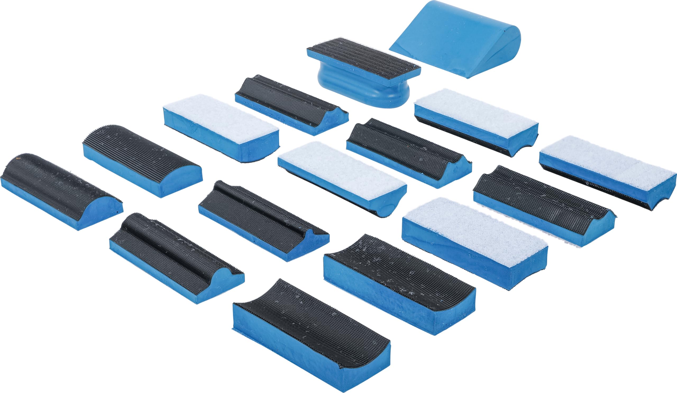BGS 74365 | Set di blocchi abrasivi con chiusura a strappa | 16 pz.