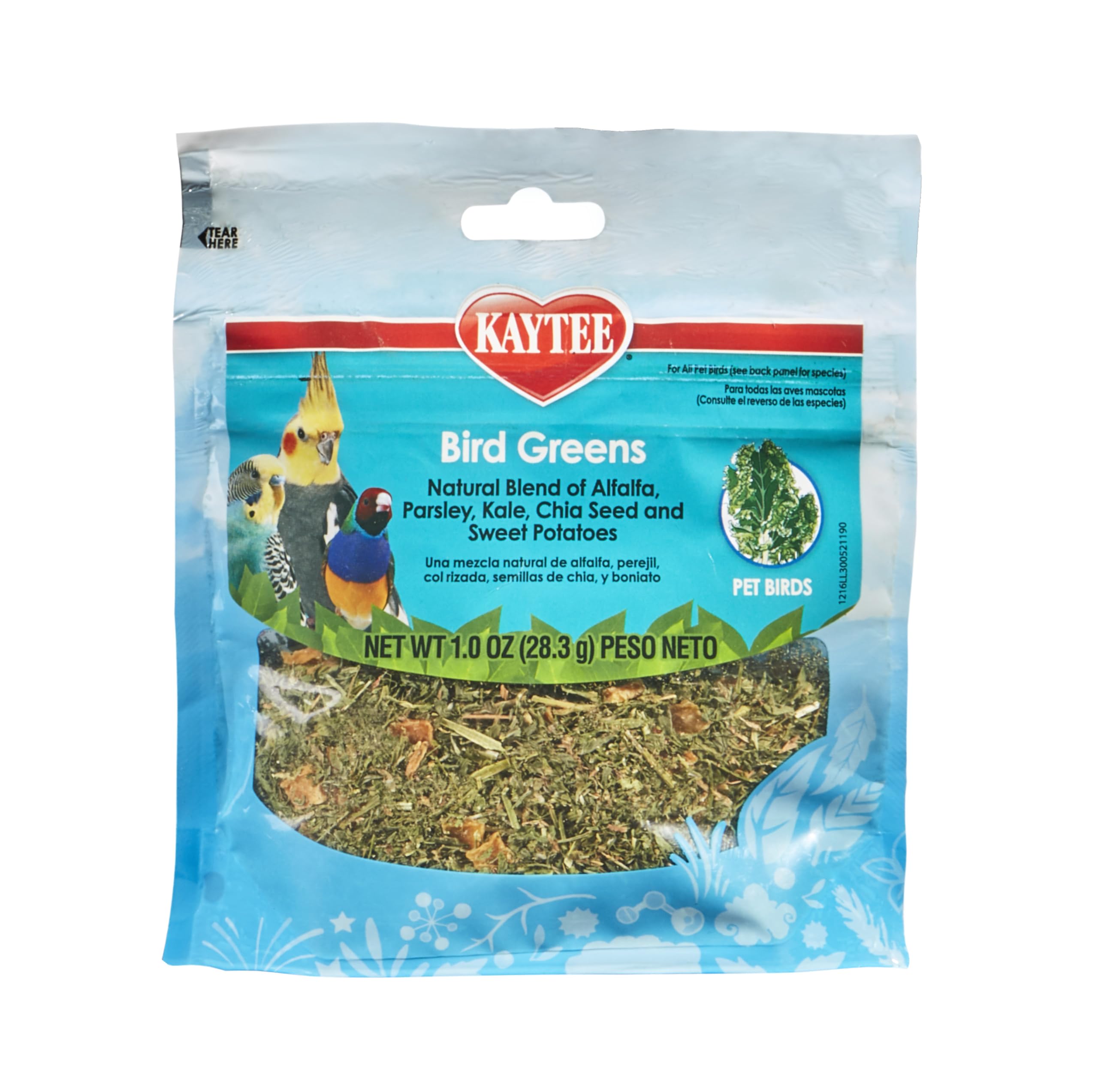 Kaytee Bird Greens Treat for All Pet Birds, 1 oz