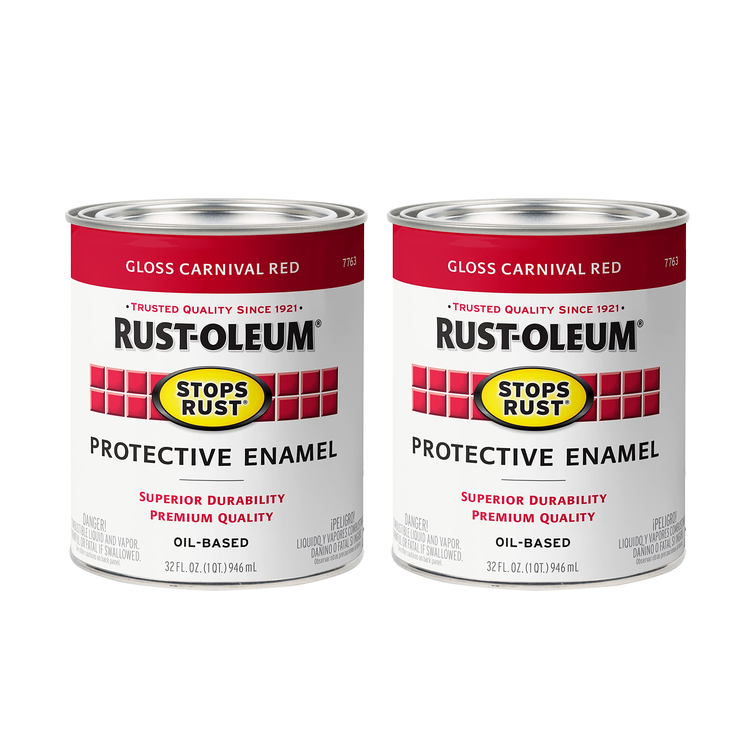 Rust-Oleum Stops Rust Brush On Protective Enamel Paint, Gloss Carnival Red