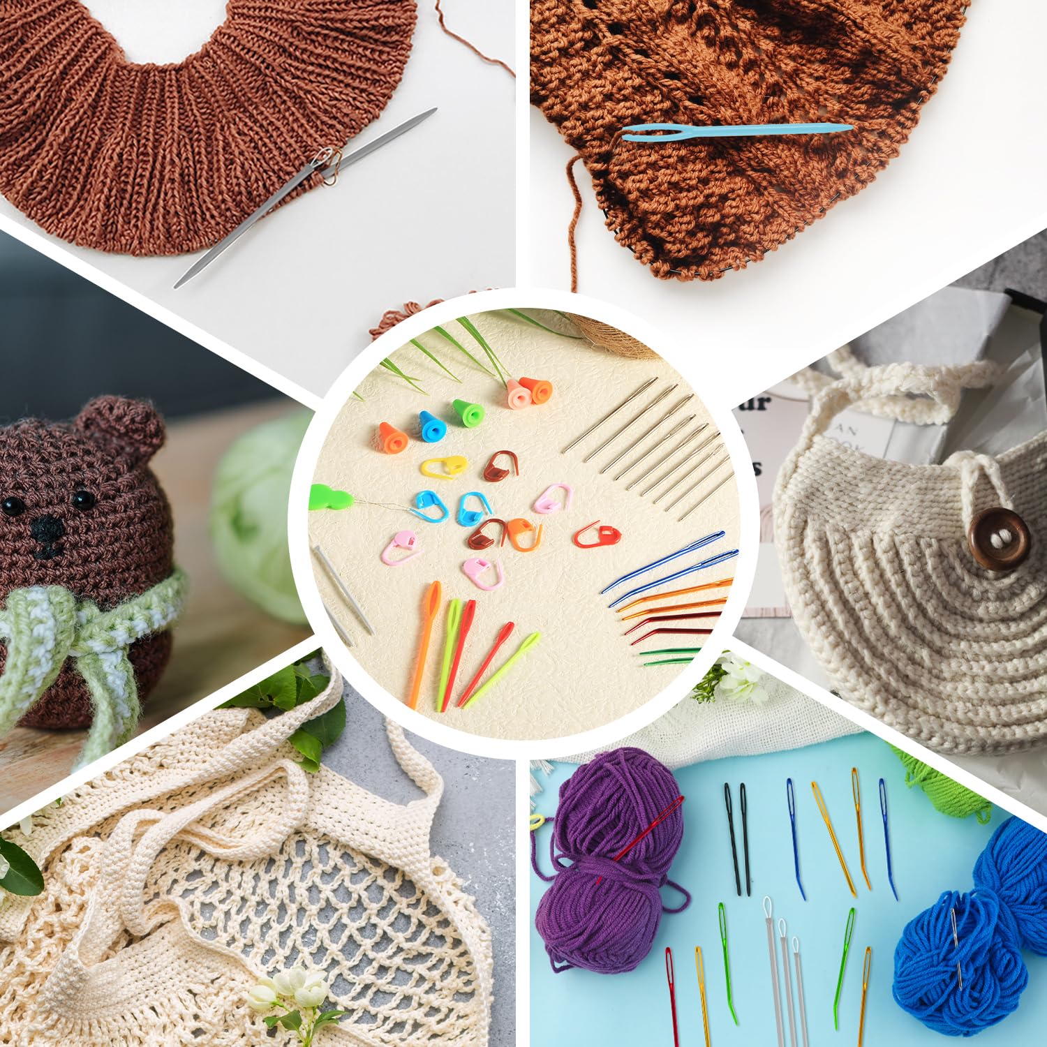 Juego De 43 Agujas De Hilo Para Coser, Tejer Y Crochet - Incluye Enhebrador Y Caja De Almacenamiento