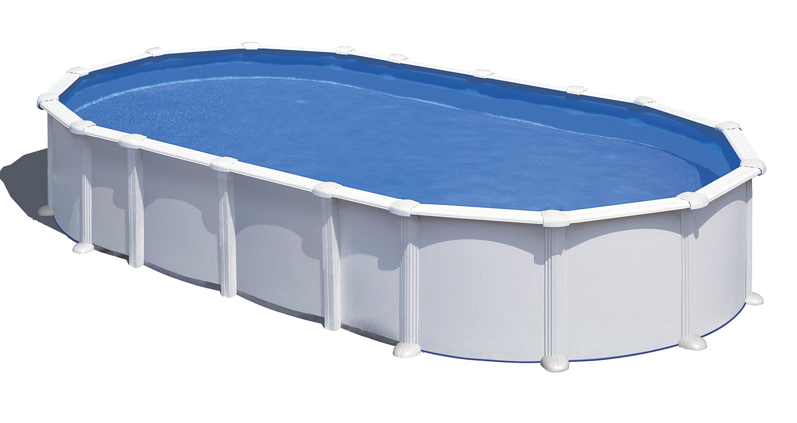 Piscina de Acero Elevada,Ovalada con Aspecto Acero Blanco. Piscinas Desmontables para Jardín 730 x 375 x 132 cm - Piscina Gre KITPROV7388 Haiti.