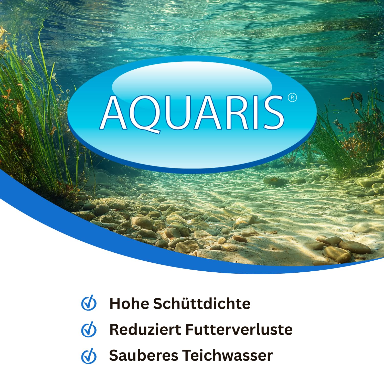 AQUARIS Fischfutter für Störe – wasserstabil, leicht verdaulich, sinkende Pellets für Teichfische (Beluga, Sterlet, Weißer Stör), 3808 g / 5,6 L / 6 mm. Störfutter sinkend 6 mm für große Teichfische