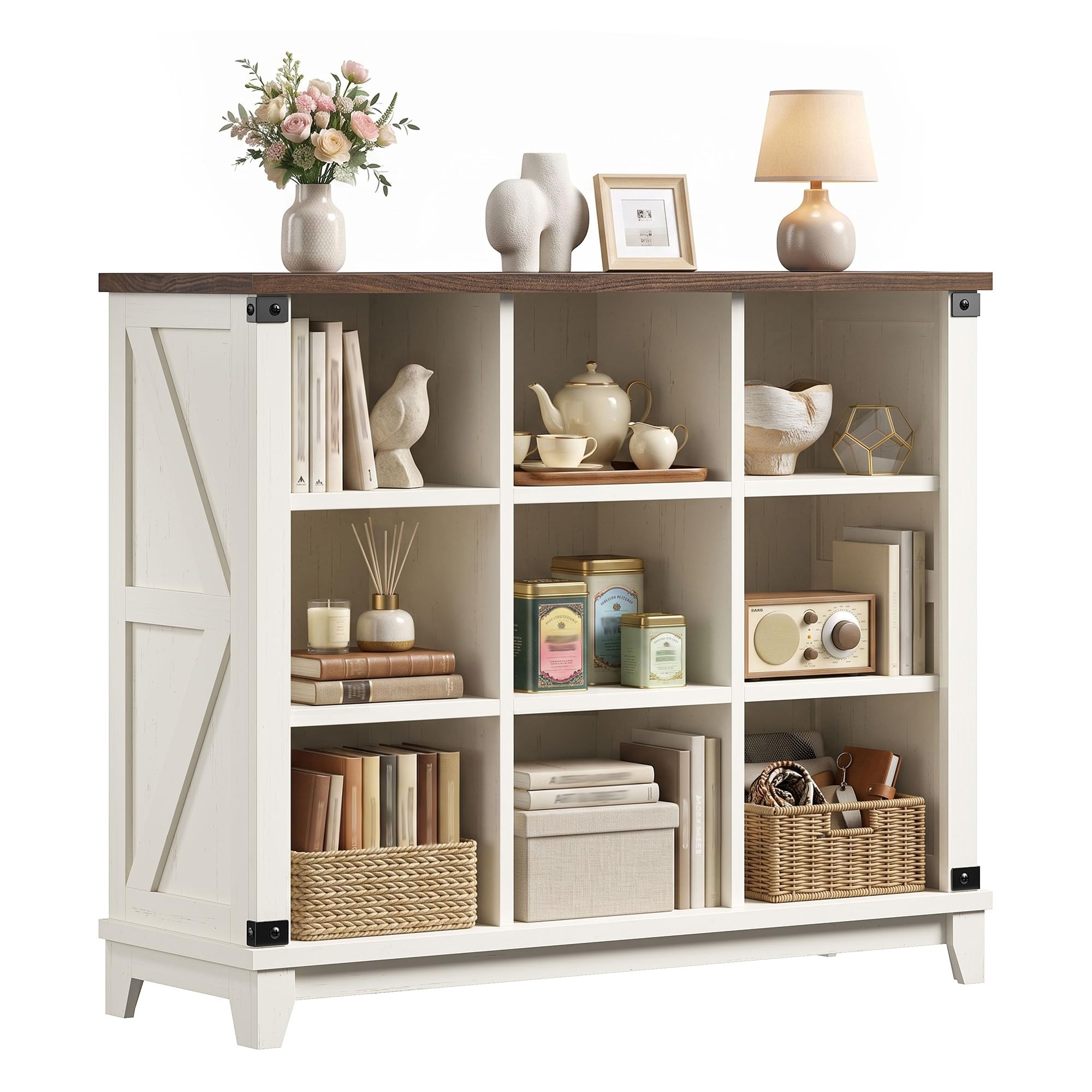 EnHomee Farmhouse 9-Cube Storage Organizer