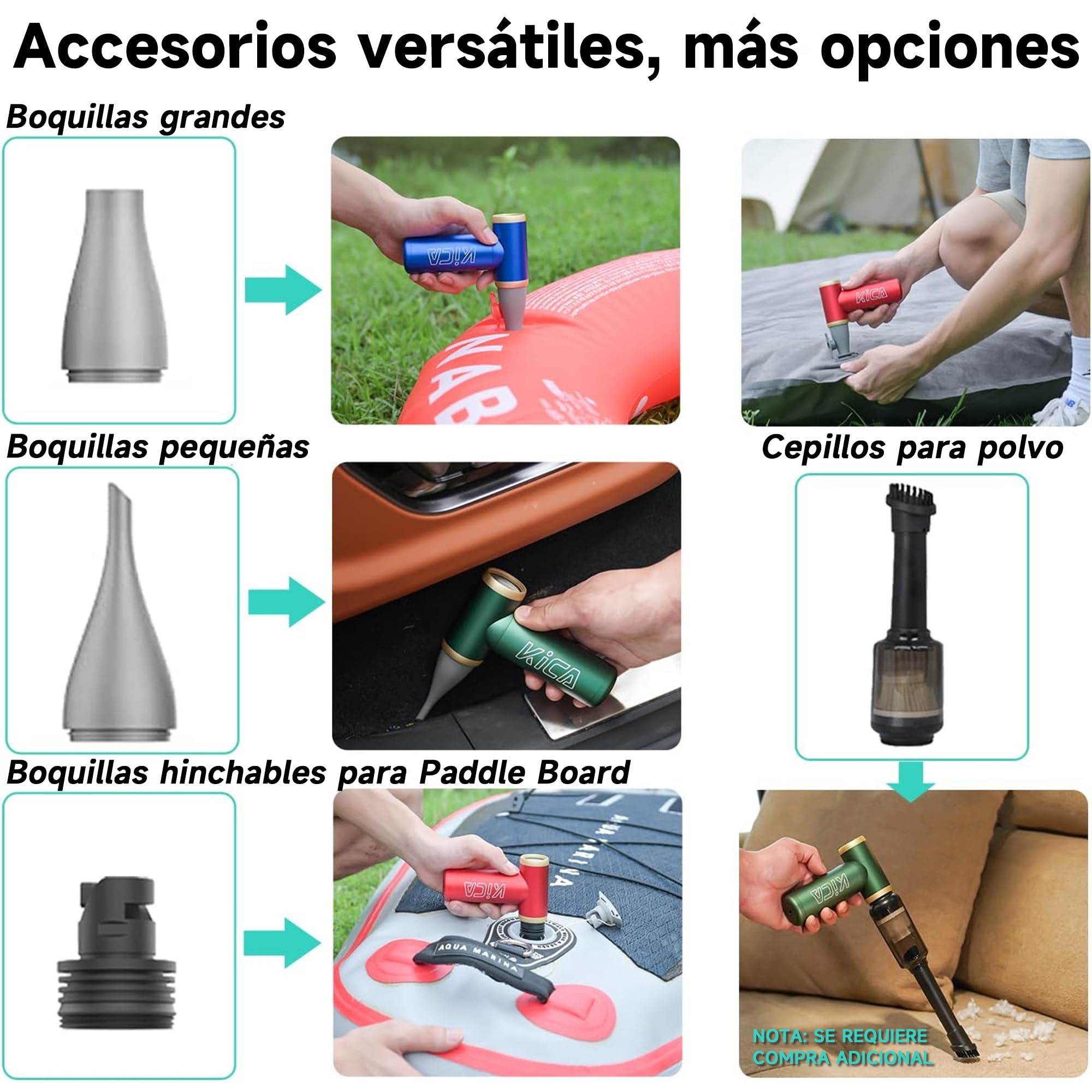 Kica JetFan 2S Soplador de Polvo Eléctrico - Aire Comprimido Recargable a 117000 RPM, Sin Escalas de Velocidad, Botón Turbo y Metal, Plumero de Aire para Limpiar PC, Coche, Oficina y Sofá - Rojo