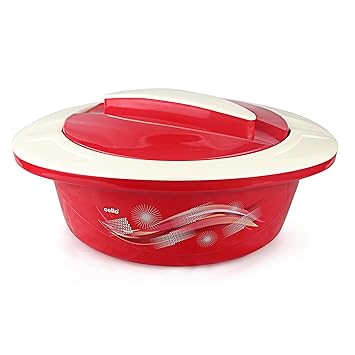 Cello Nova Plastic Casserole with Lid, 1 Liter, Maroon
