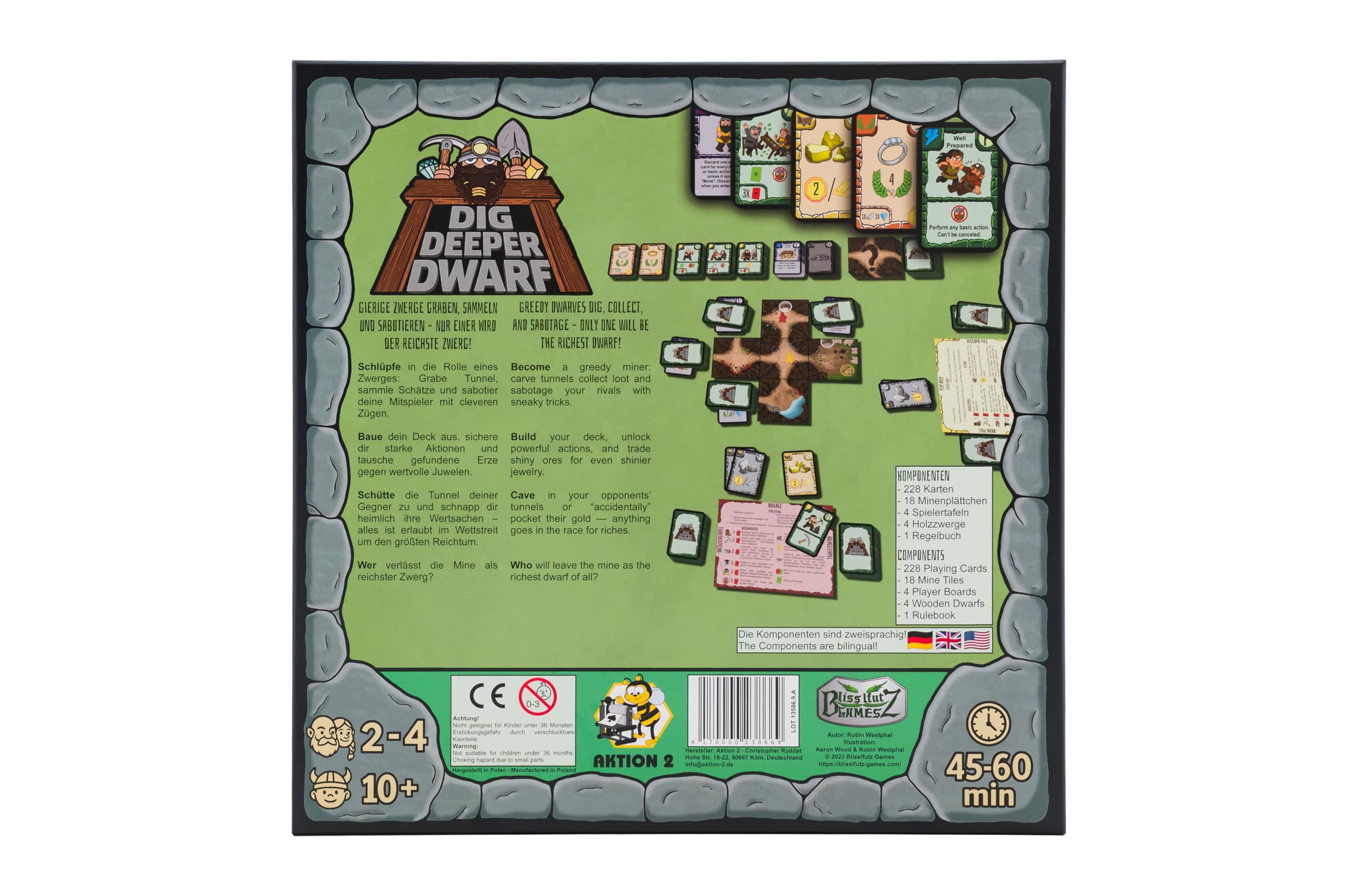 Dig Deeper Dwarf – Taktisches Deckbuilding-Brettspiel für 2–4 Spieler | Strategisches Gesellschaftsspiel mit Sabotage-Spaß für Familie & Erwachsene | 45–60 Min | ab 10 Jahren | Deutsch/Englisch
