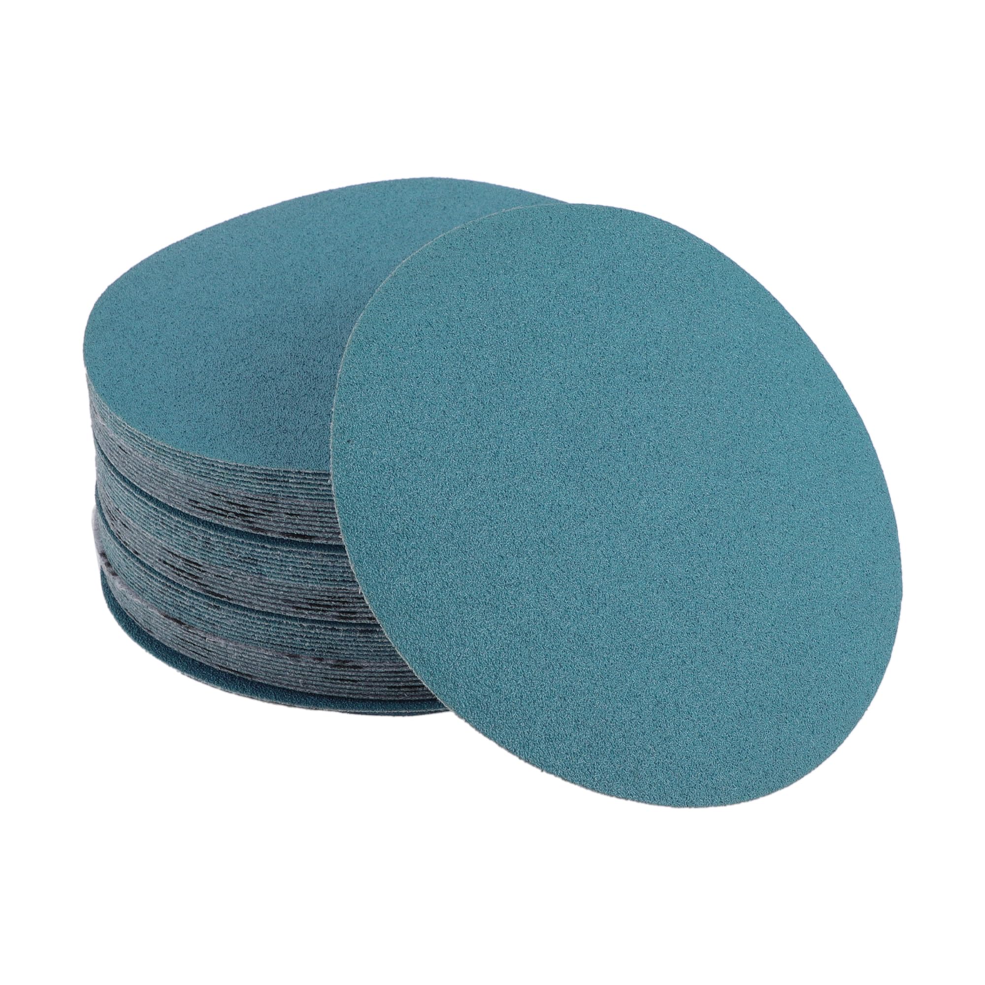 HEROFFIX 50 Pcs Car Wood Sanding Discs Smoothing Hook & Loop Sandpaper for Woodworking Automotive Refinishing 5.91" 80 Grit Blue Zirconia Alumina