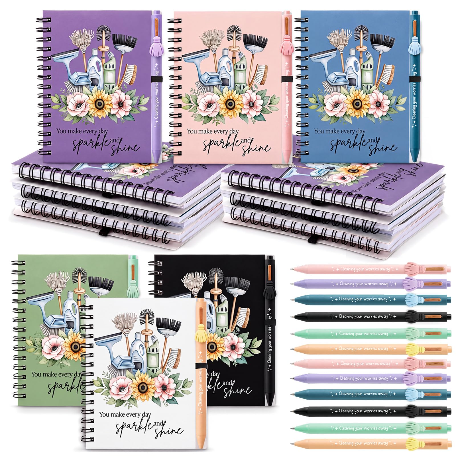 Epakh 12 Set Governante Apprezzamento Regalo Bulk Notebook con Penna