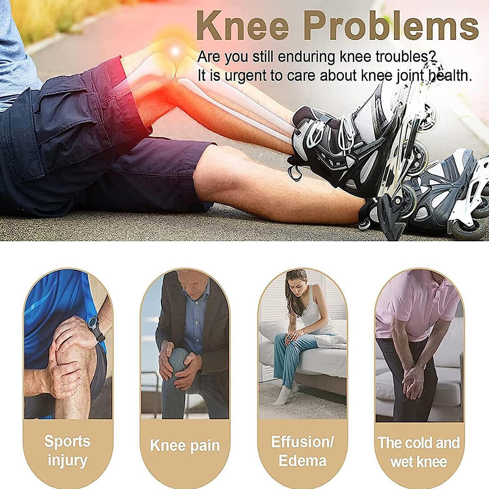 Masajeador de Rodilla Inalámbrico, Pantalla LED Grande Inalámbrica Masaje Inteligente de Rodilla Recargable, Ciclo de Calefacción y Vibración, Intensidad Regulable, 1 Articulo