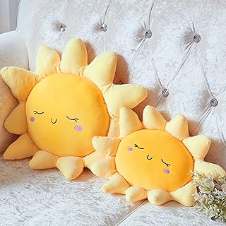 2 Pcs Plush Sofa Cushion Cute Stuffed Sun Shaped Floor Pillow Car Throw ...