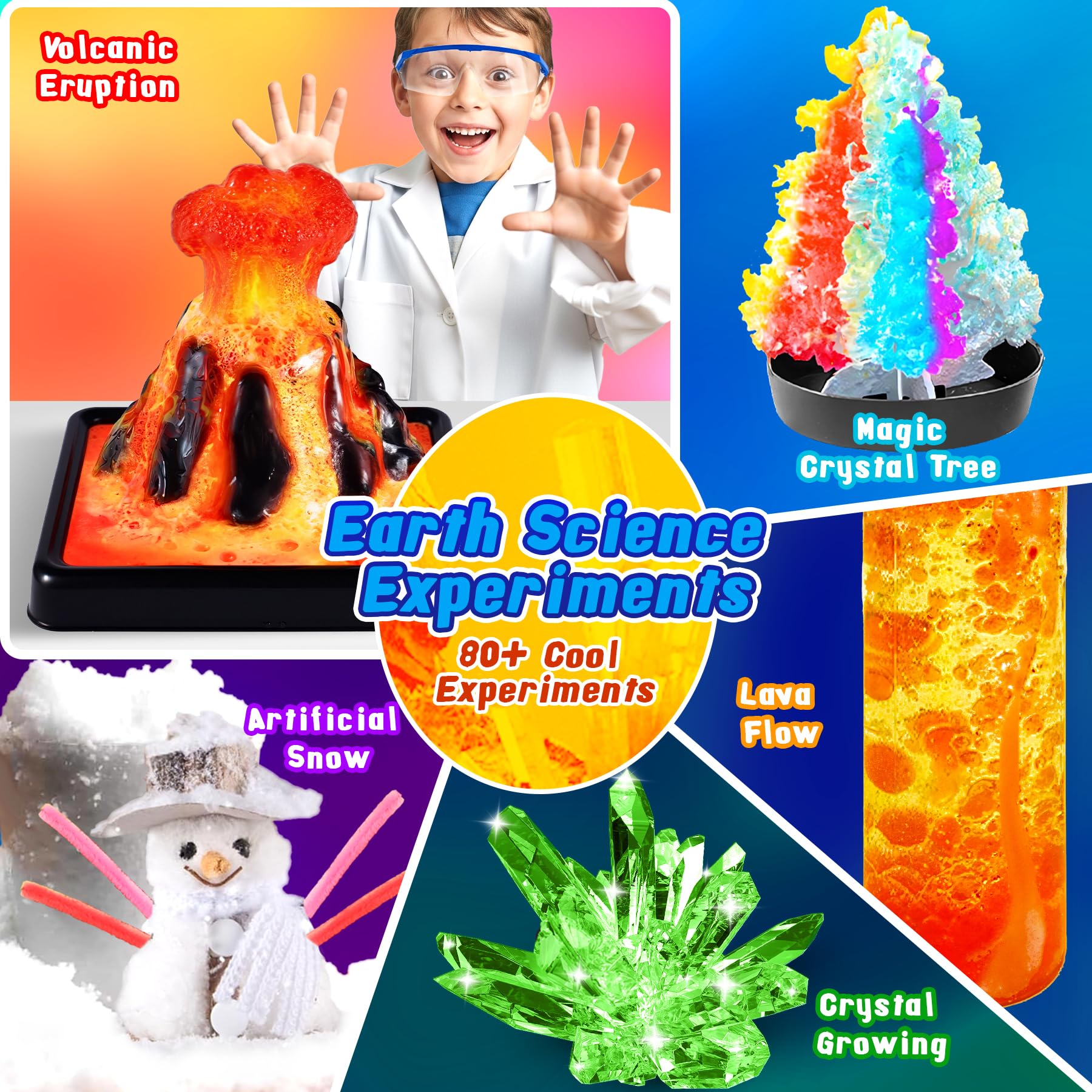 80+ Experiences Scientifiques Enfants - Kit Scientifique Enfant - Cadeau Fille Garcon 6-10 Ans - Jouet Chimie