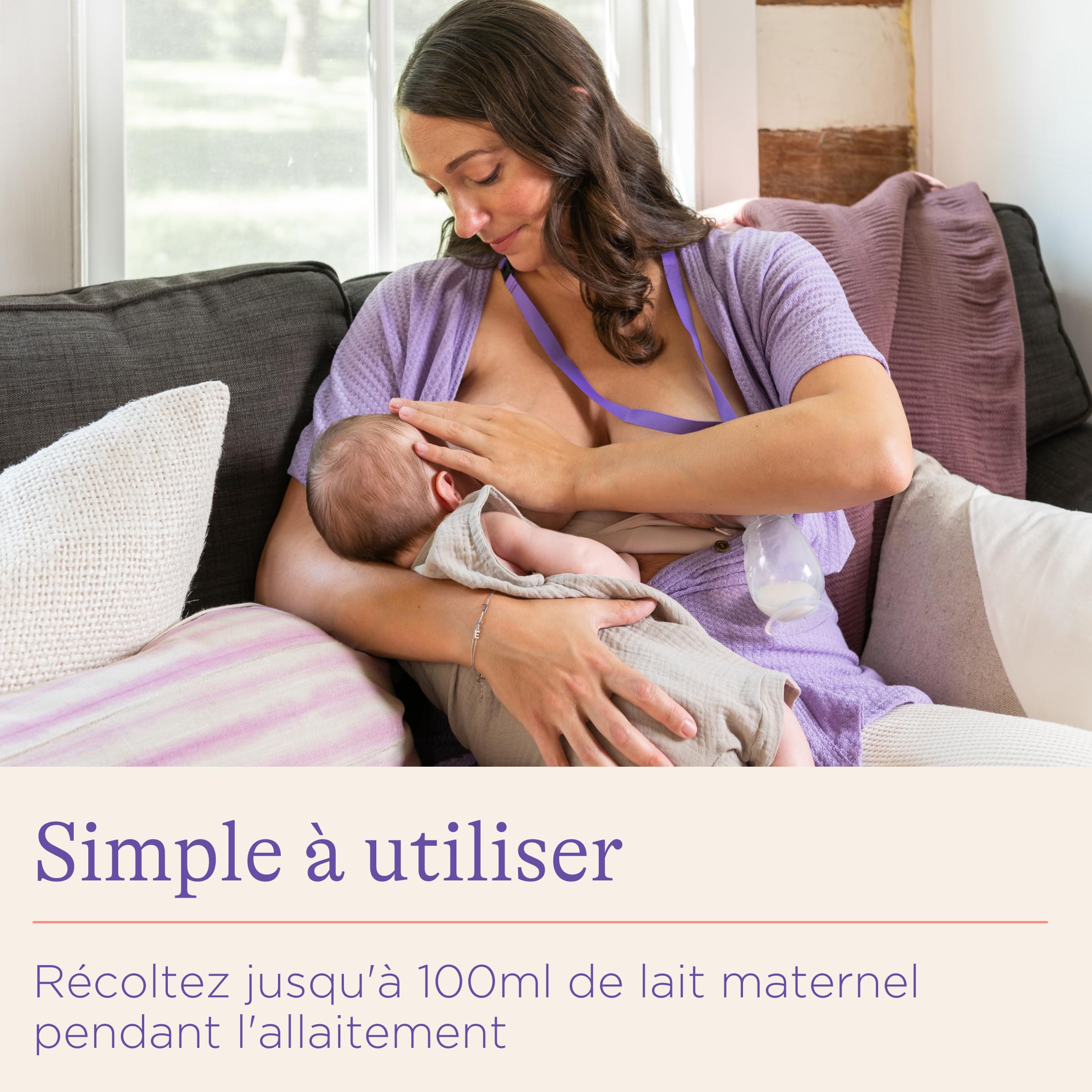 Lansinoh I Recueil Lait en Silicone – Tire-lait Manuel Sans BPA – Léger, Portable, Facile à Nettoyer – Collecteur de Lait Maternel