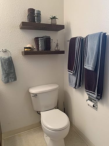 Miniatura 5 de Joel's Antiques Estantes flotantes de madera de 18 pulgadas para pared, 18 x 8 x 2 pulgadas, hechos de madera natural, estantes de pared rústicos