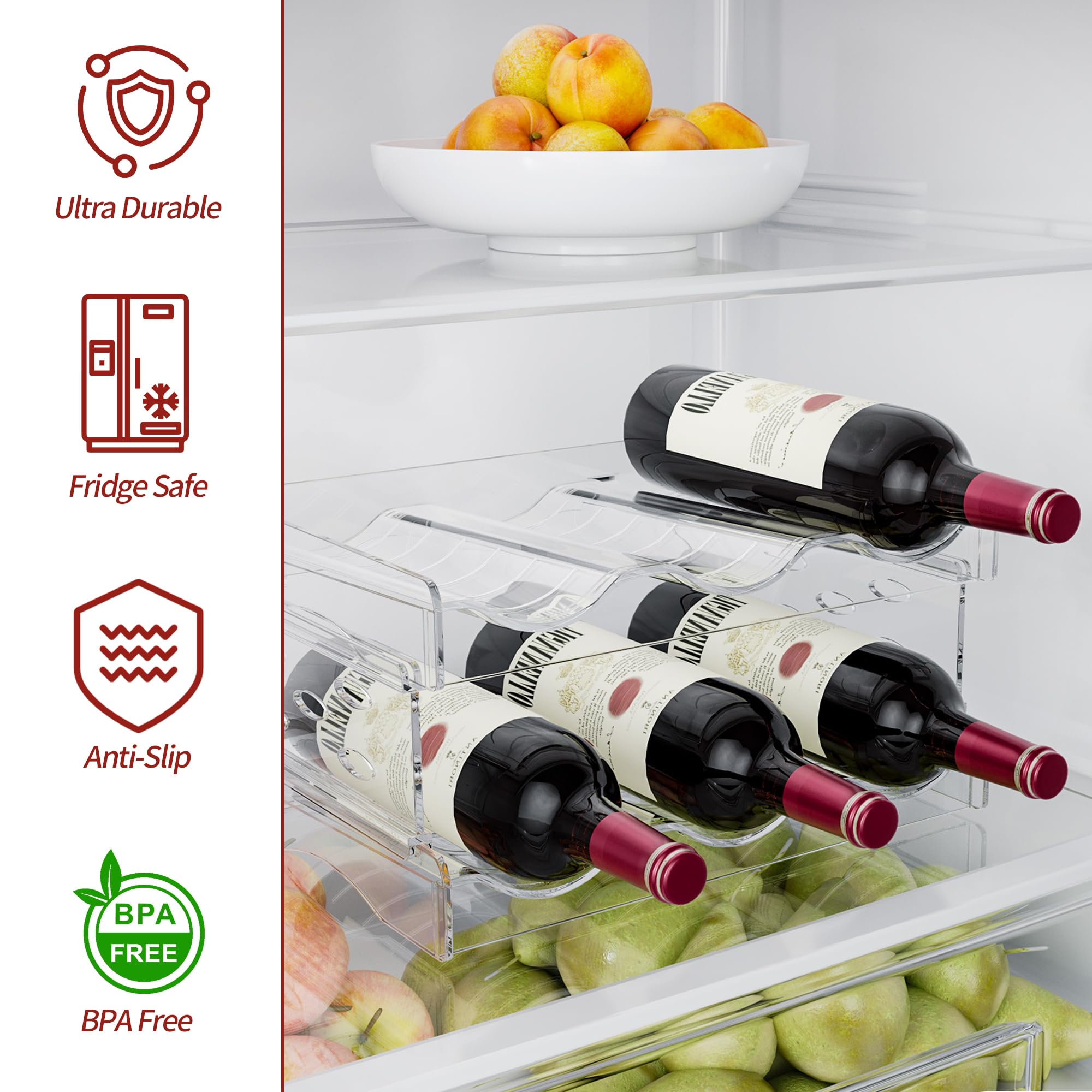 Estante Para Vino Apilable EZ COZY – Guarda 12 Botellas (4 Niveles) – Organizador Perfecto Para Tu Gabinete