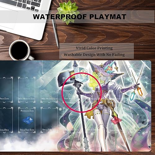 Miniatura 10 de Sabermaster Alfombrilla de goma para tarjetas, alfombrilla de competición de juegos, cubierta de carpeta de tarjetas, 23.6 x 13.7 pulgadas (rojo