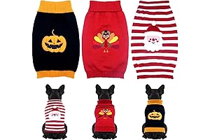 3 Pack Halloween Thanksgiving Christmas Dog Cat Knit Sweater Set