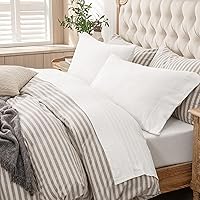 Vista 30 de PURE ERA - Juego de sábanas punto jersey de 4 piezas, 100% algodón, supersuaves, cómodas, transpirables, para colchones de hasta 20 pulgadas, Gris